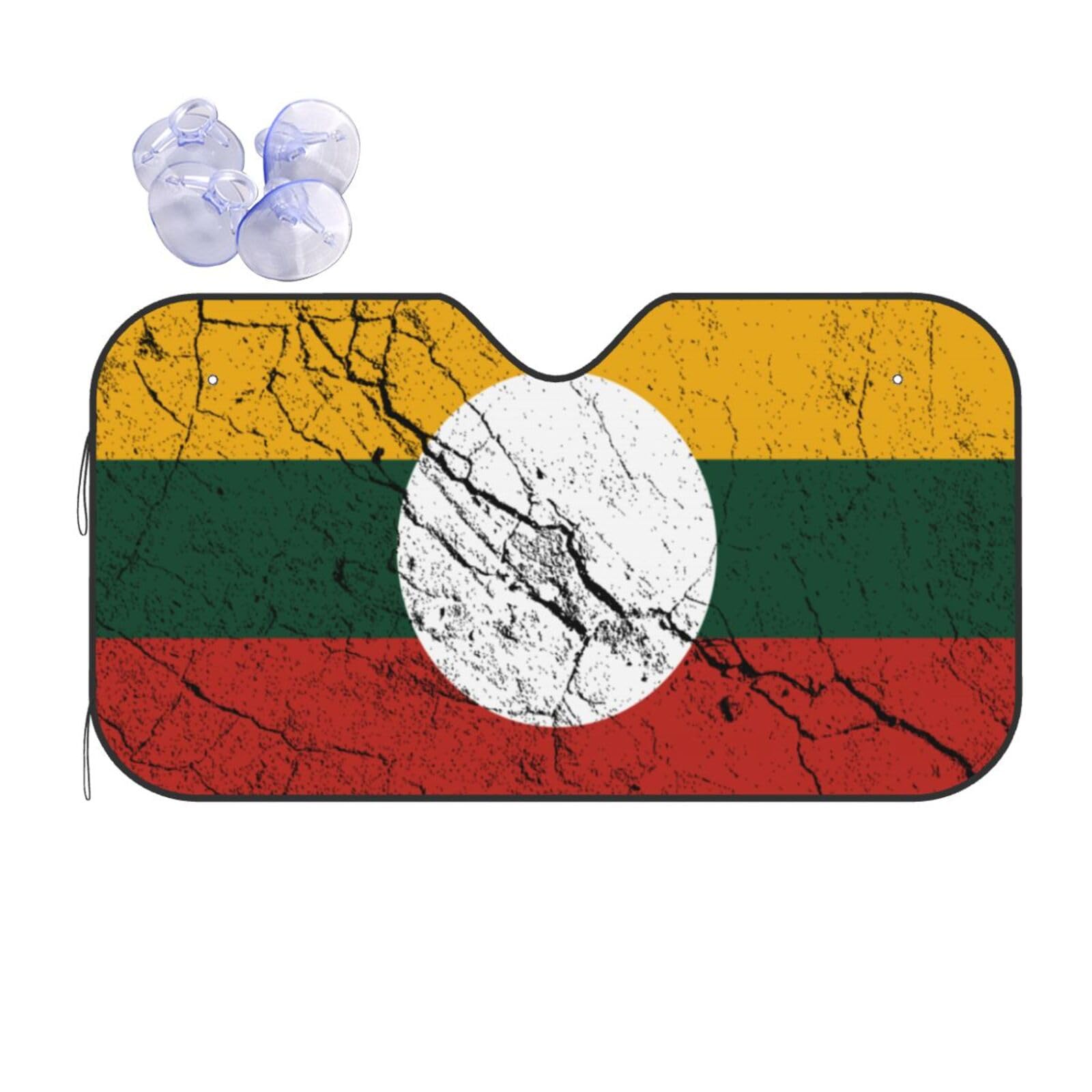 Flag of The Shan State Texture Effect Windshield Sun Shade Car Sun Visor Summer Car Interior Accessories Sun Cover