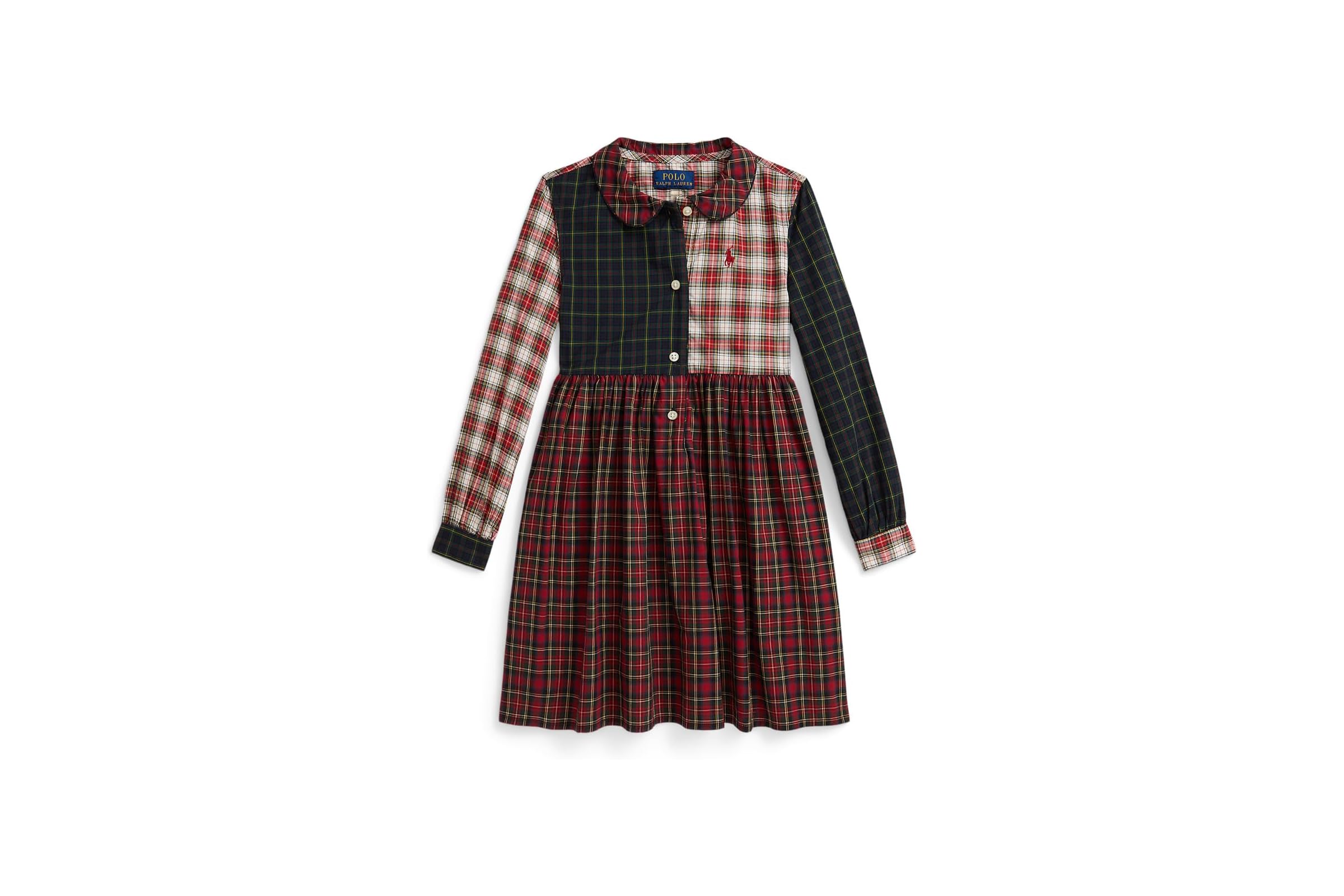 Платье Polo Ralph Lauren Kids Plaid Cotton Poplin Shirtdress (Toddler/Little Kid)