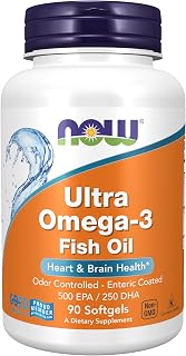 NOW Supplements, Ultra Omega-3 Molecularly Distilled and Enteric Coated, 90 Softgels