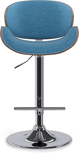 Miniatura 104 de SIMPLIHOME Marana - Taburete de bar giratorio ajustable – Silla tapizada de metal de 33 pulgadas de altura de asiento en piel sintética vegana