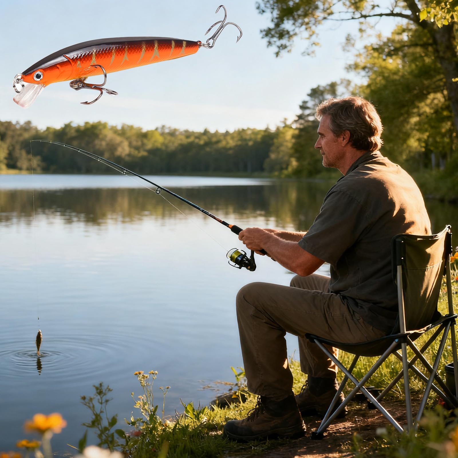 Señuelos de Pesca 10 Piezas, Señuelos Realistas de Plástico Duro con Ojos 3D Realistas, Accesorios para Pesca, Cebo Realista para Pesca en Agua Salada y Agua Dulce