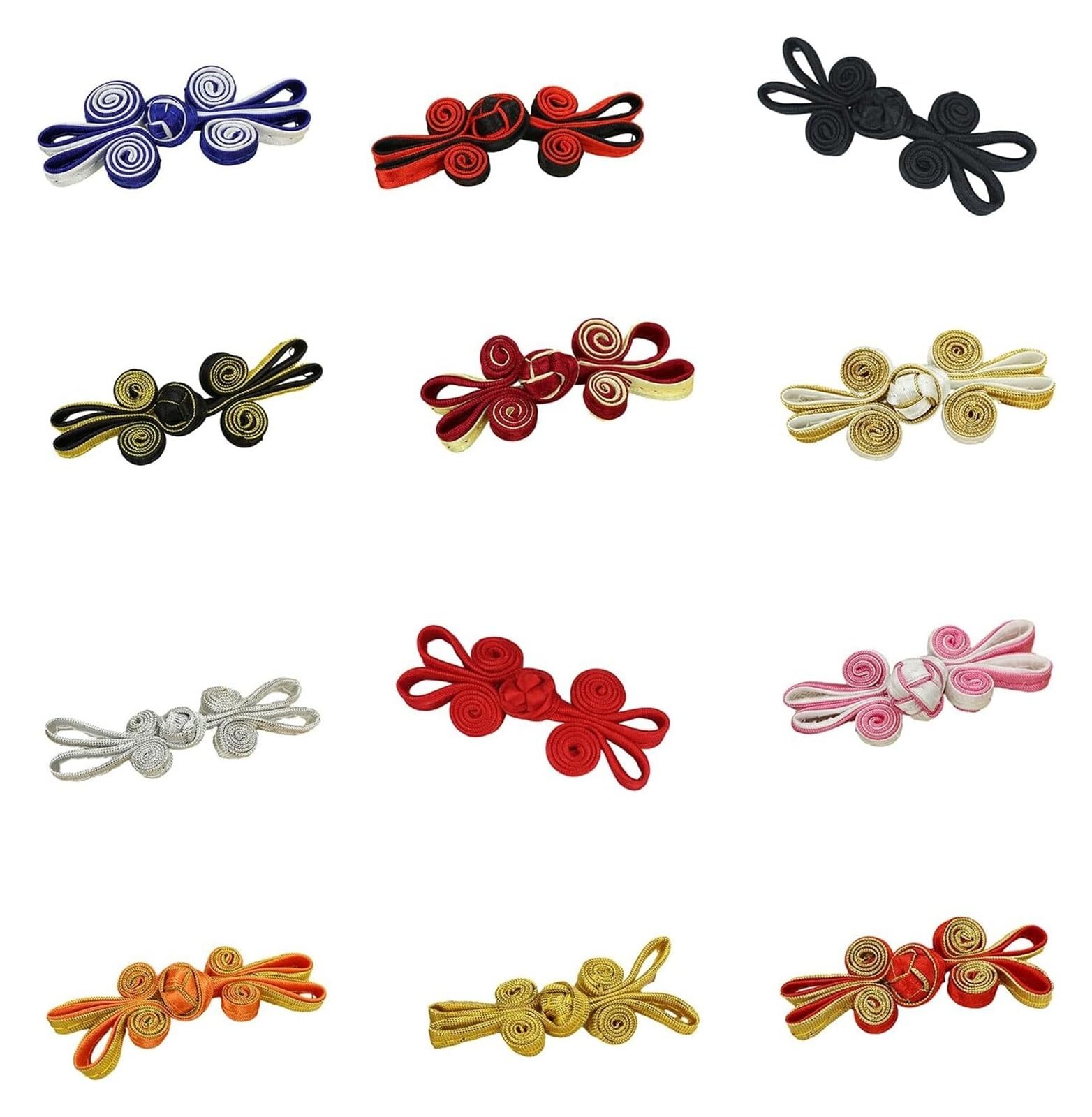 Guziki chińskich węzłów Guziki Cheongsam Chinese Knots Buttons Hand Sewing Knot Button Fasteners Chinese Knot Closure Cheongsam Buttons Buckle Clothes Suit Decoration Chinese Knot Buckle(Yellow)