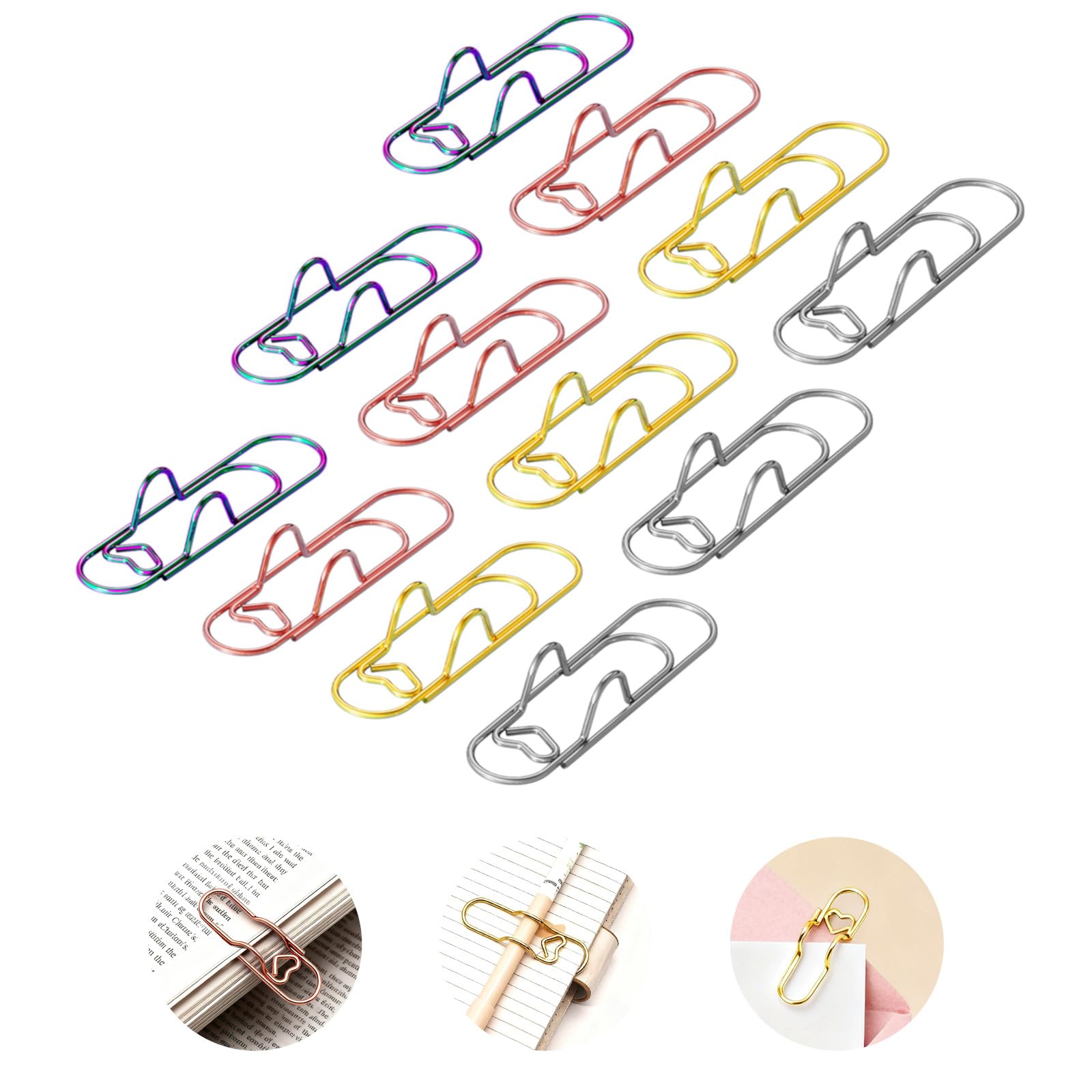 Kaileen Oversized Paper Clip with Pen Holder, 12pcs Large Metal Paper Clips