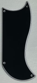 Pickguard Compatible For Fit Gibson SG Custom 3 Pickup Style Guitar 5 Ply Black