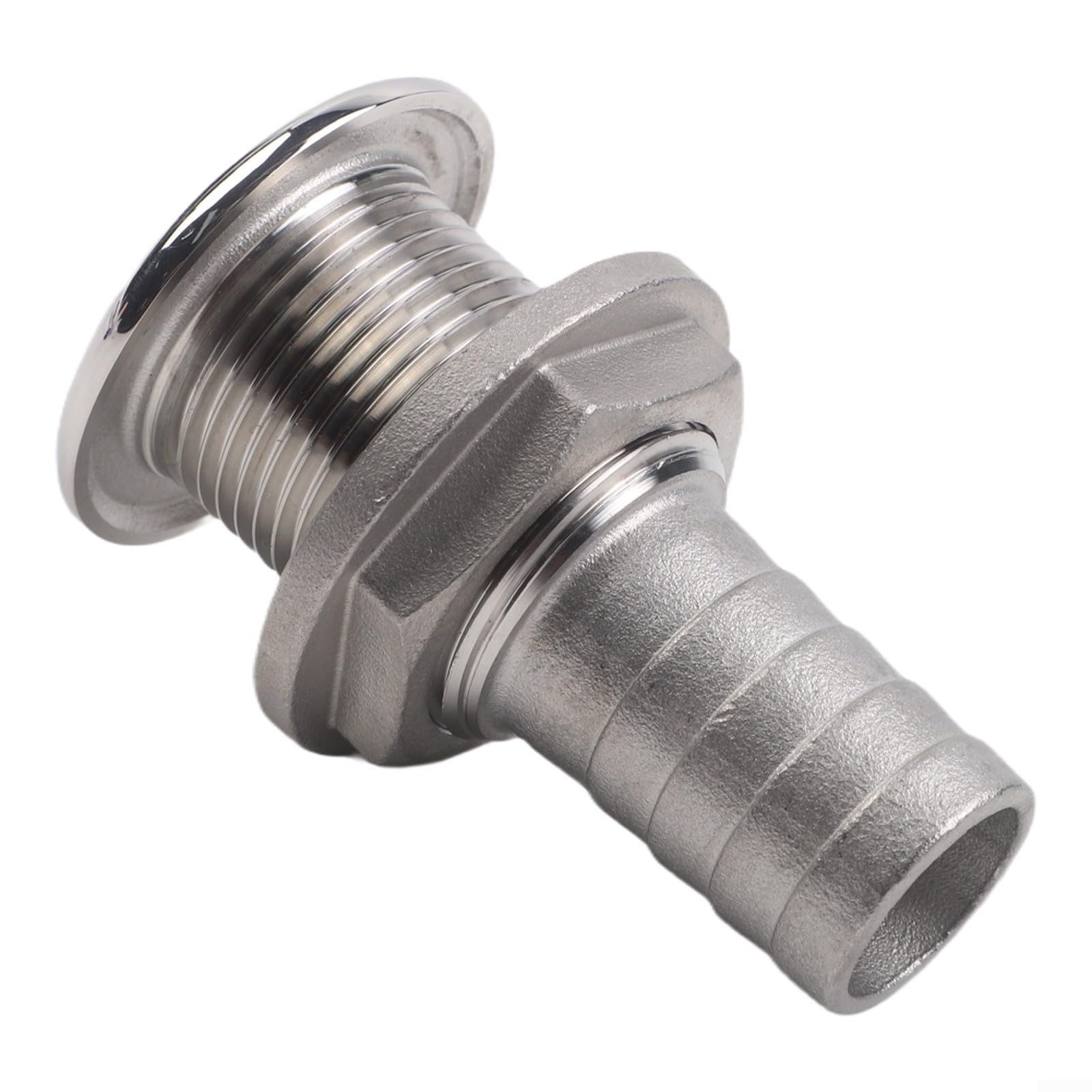 Linnkyfloa 316 Steel Marine Thru-Hull Drain with Barbed Half Thread Boat Yacht RV Drainage System, Resistant Fitting (3/8 1/2 3/4 Inch)(3/4in)