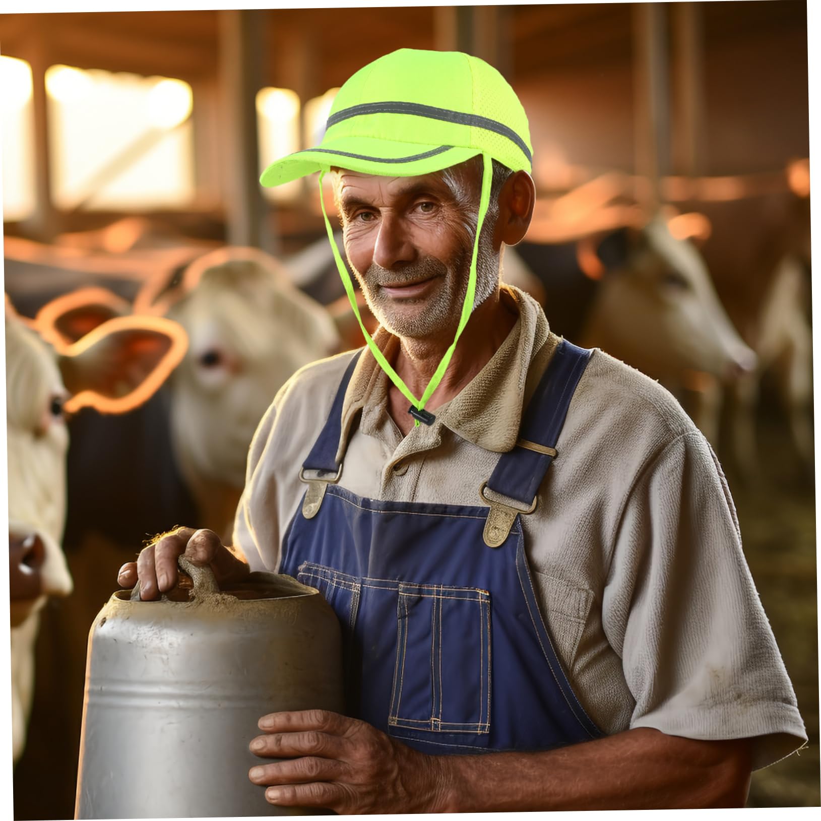 Casco De Seguridad Reflectante Visera Plástica, Bandas Reflectantes, Forro Rígido, para Trabajo Al Aire Libre y Construcción, Talla Única, Protección Solar y Ventilación Cómoda