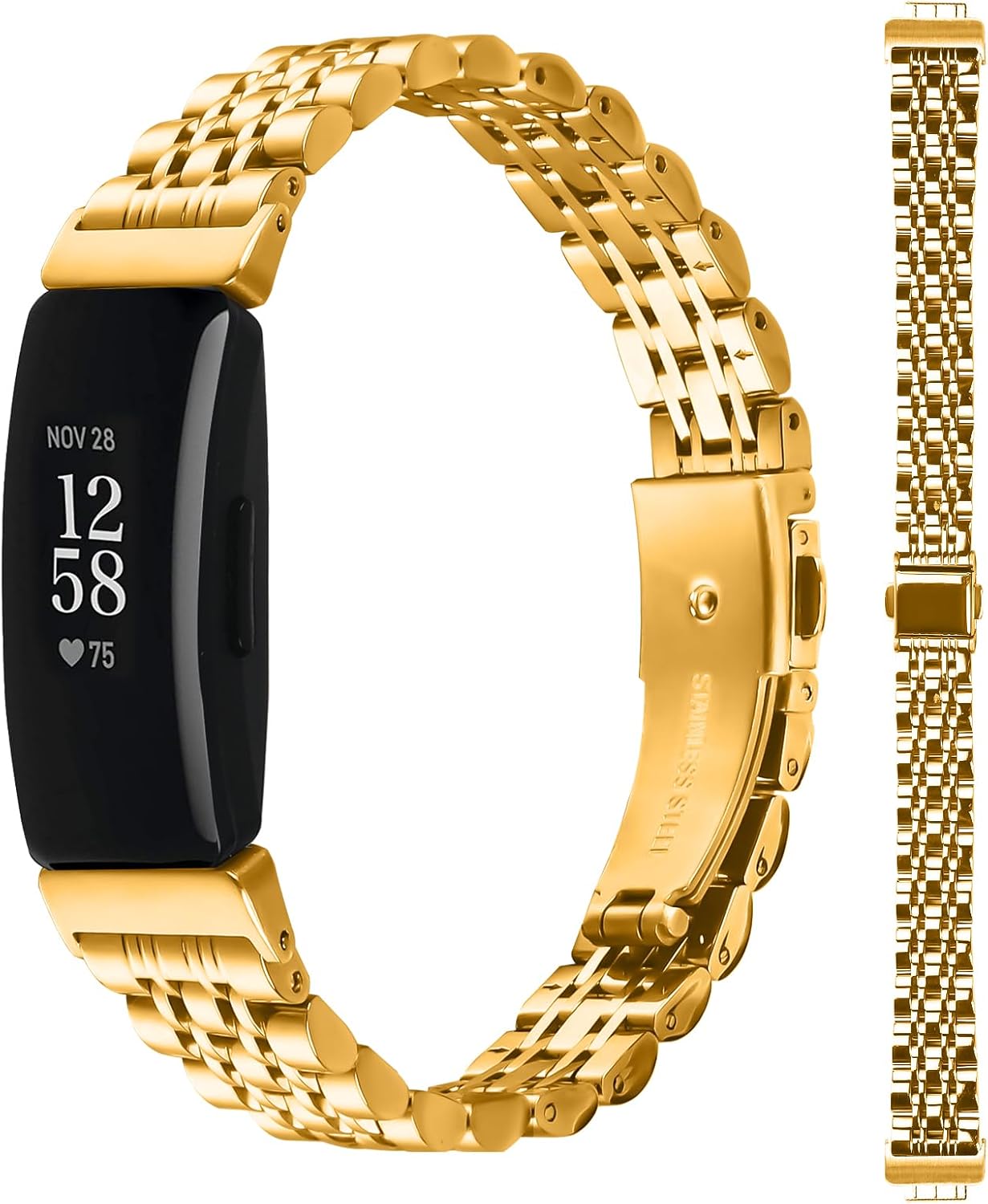 Metal Band Fit for Fitbit Inspire 3 for Women，Stainless Steel Replacement Straps Wristband With Adjustment link remove tool Compatible with Fitbit Inspire 3 Fitness Tracker image 5