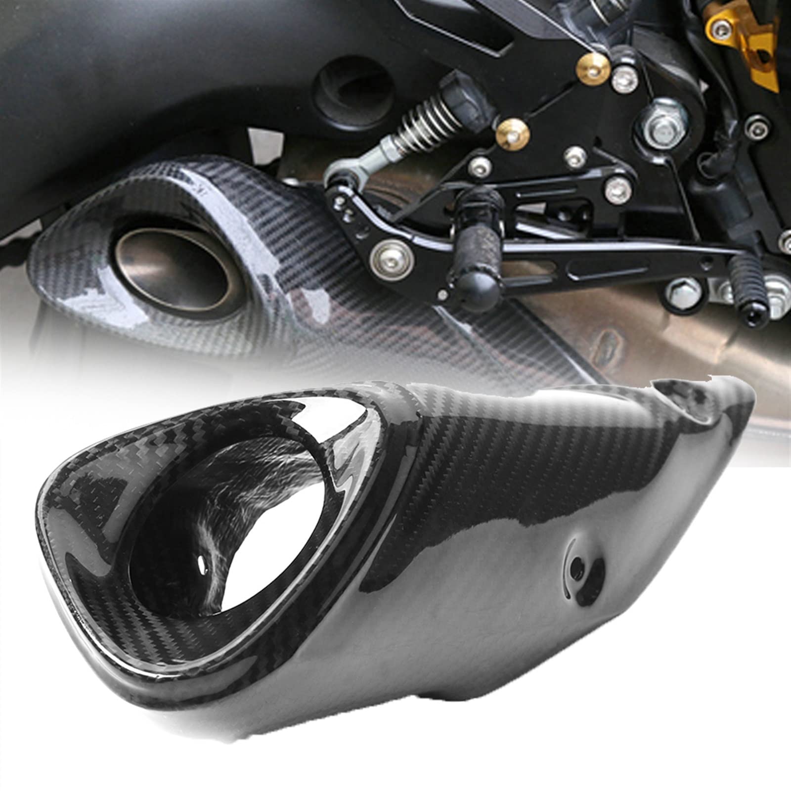Cubierta de escape de fibra de carbono para Yamaha MT09 FZ09 2013-2016