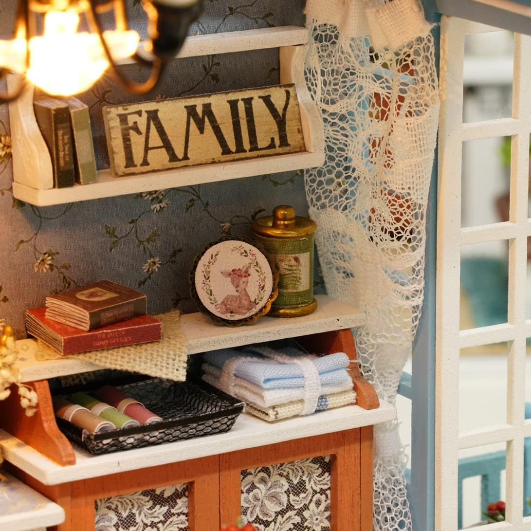 Kisoy Romantic and Cute Dollhouse Miniature DIY House Kit Creative Room Perfect DIY Gift for Friends,Lovers and Families(Romantic Forest Time) Wood