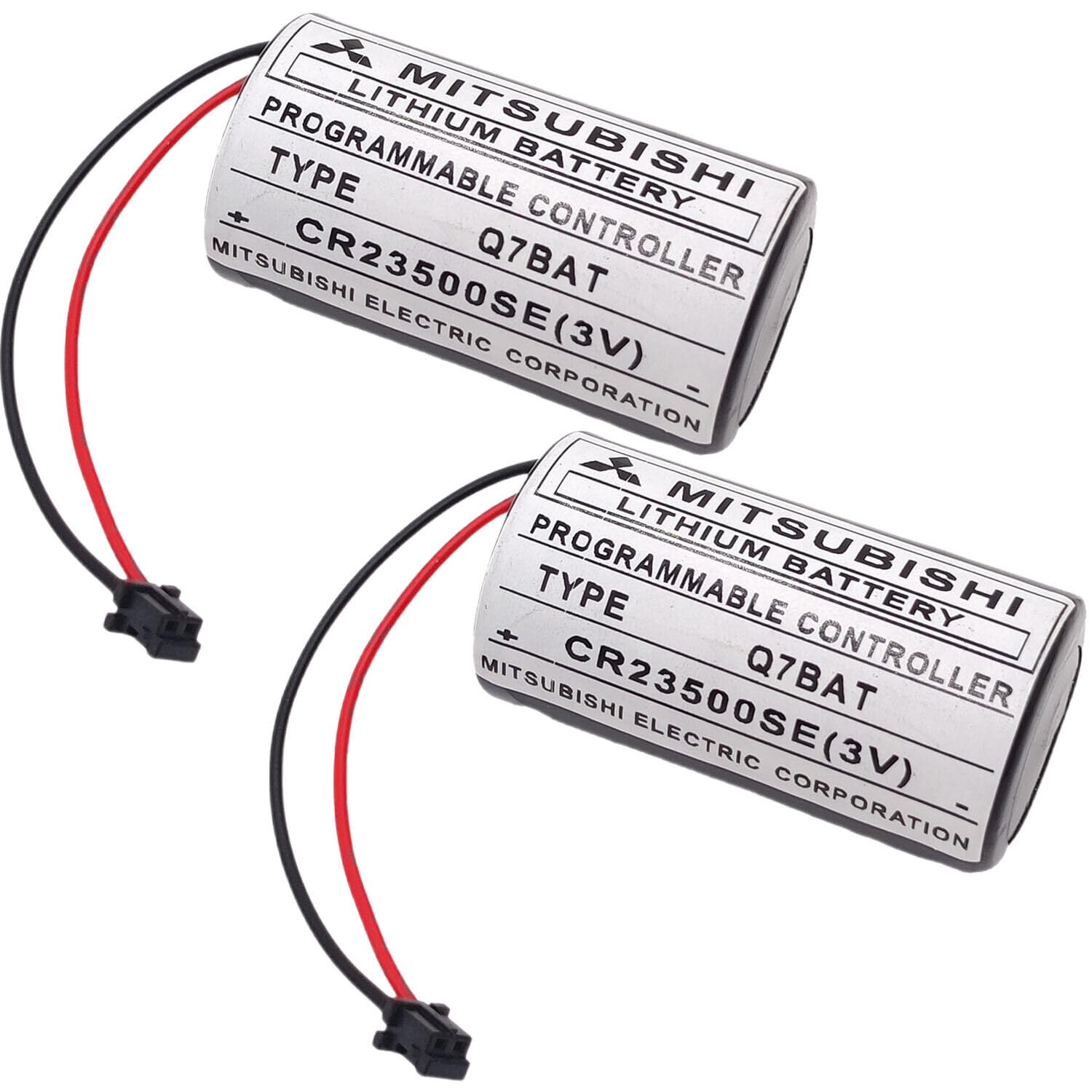 LITKEQ (Pack of 2) Q7BAT CR23500SE 3V 6000mAh PLC Replacement Battery for Mitsubishi Q Series Q7BAT/CR23500SE 3V PLC Battery