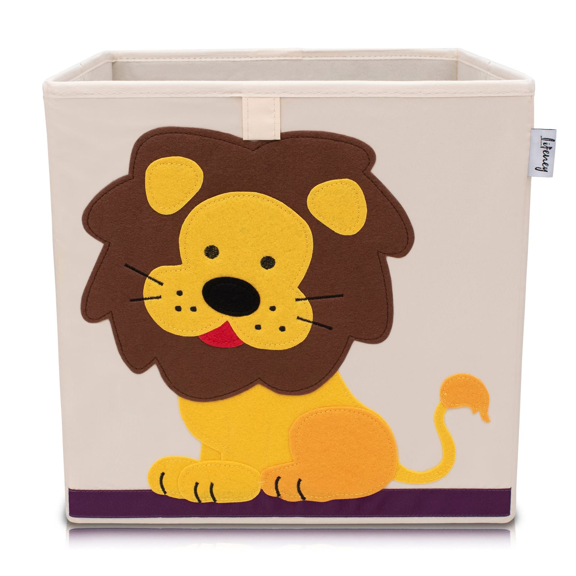 Aufbewahrungsbox im 3er Set Koala, Löwe und Tiger I Dreierpack Spielzeugbox mit Tiermotiv passend für Würfelregale I Ordnungsbox für das Kinderzimmer I Aufbewahrungskorb Kinder