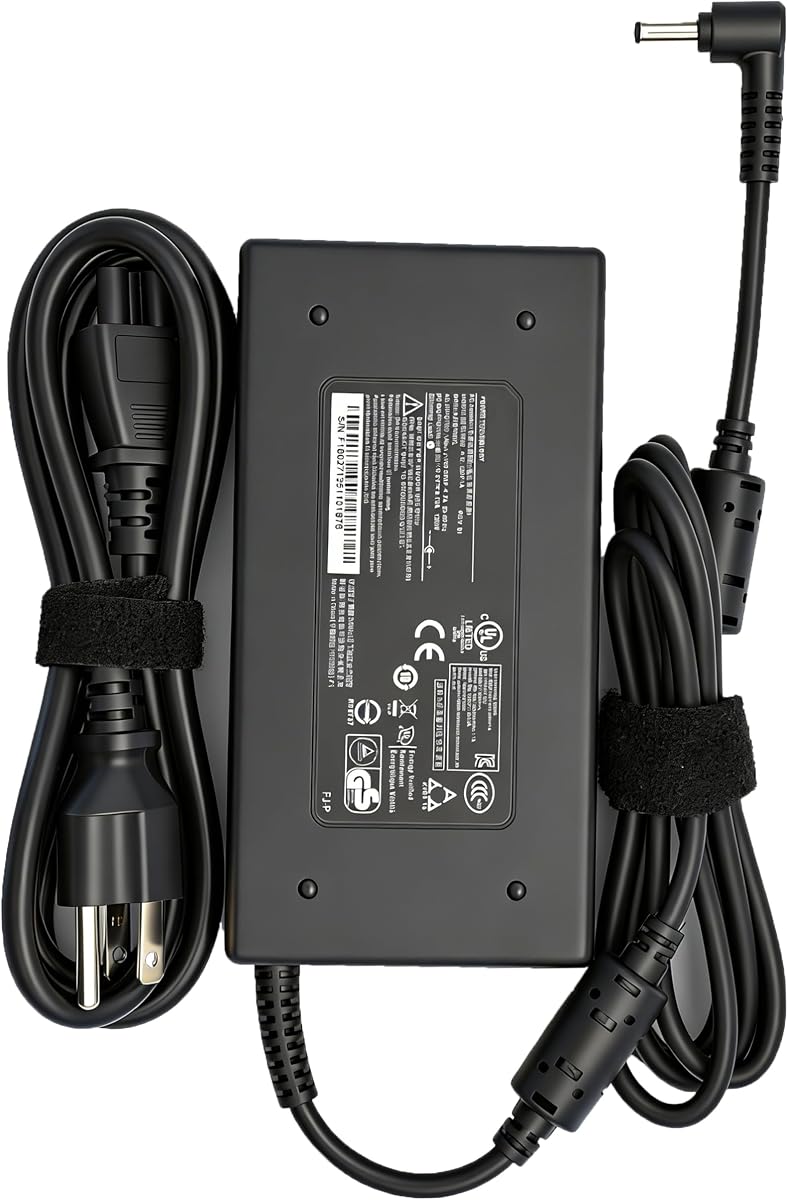 Cargador de portátil de 120W apto para Cyborg 15 Thin 15 AI A1V A12V A13V A13VE | A13U B12UC B12UCX B13VF B13VE B13UCX B2RVE B2RX Msi GF63 Delgada 10 11 12 Generación 10SC 10UC 10UD 11SC 11UC 11UD 11UX 12VF 12VE