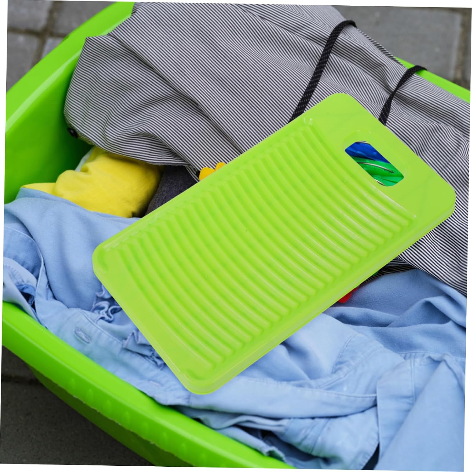 Portable Plastic Washboard Mini Laundry Scrub Board for Clothes
