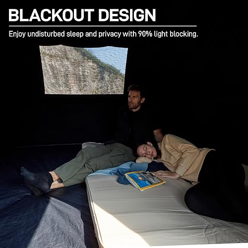 Miniatura 2 de EVER ADVANCED Tienda de campaña opaca para 6 personas, tienda de campaña instantánea para familia con vestíbulo y grandes ventanas de malla, fácil