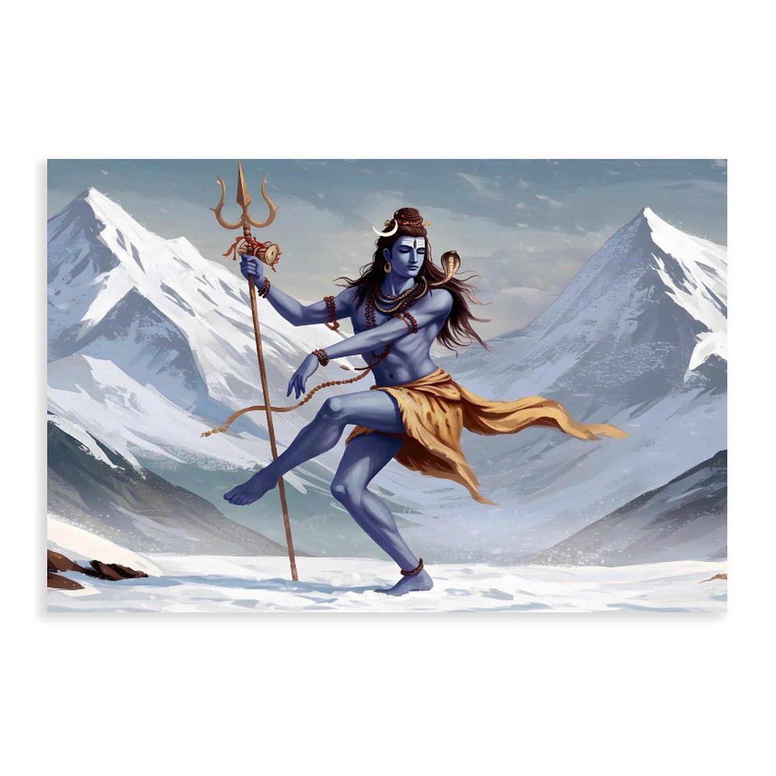 Shiv Tandav, The Dancing Shiva Canvas Poster Bedroom Decor Landscape Office Room Decor Gift 12x18inch(30x45cm)