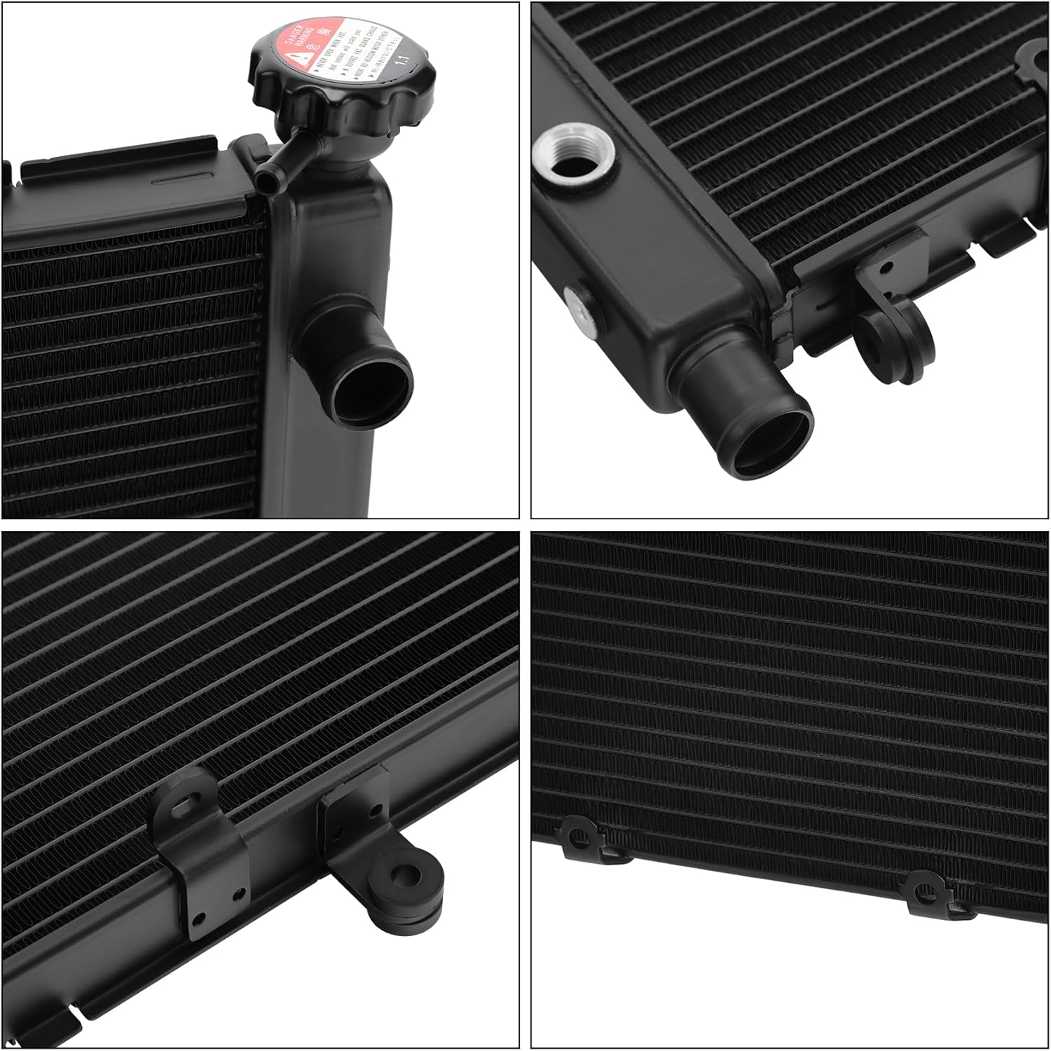TCMT Black Aluminum Cooler Engine Cooling Radiator Fit For Honda CB600F Hornet 600 1998 1999 2000 2001 2002 2003 2004 2005 2006