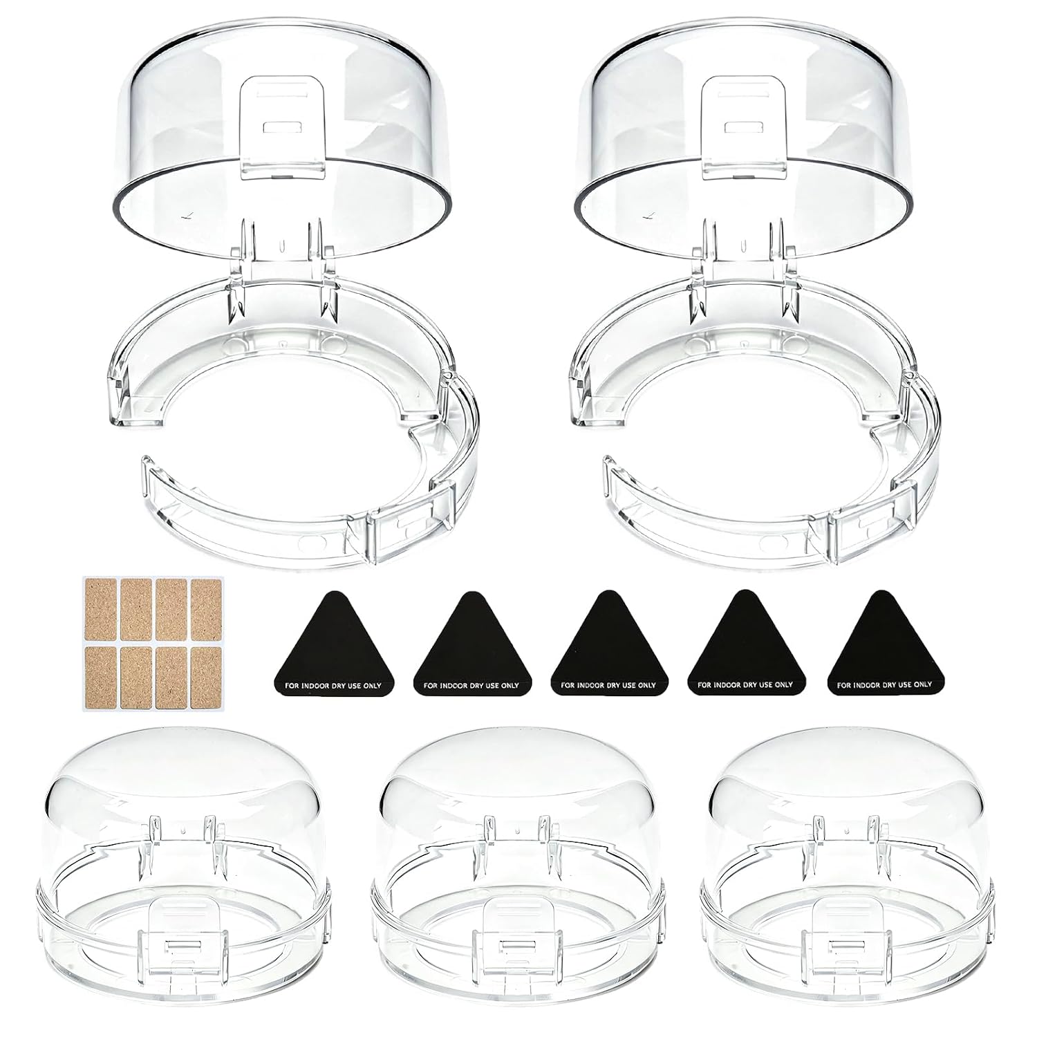Stove Knob Safety Covers 5 Pack – Gas Stove Control Covers with Dual-Button Design, Heat-Resistant PC Protective Caps – Helps Reduce Risk of Unintended Stove Activation in Busy Kitchens (White)
