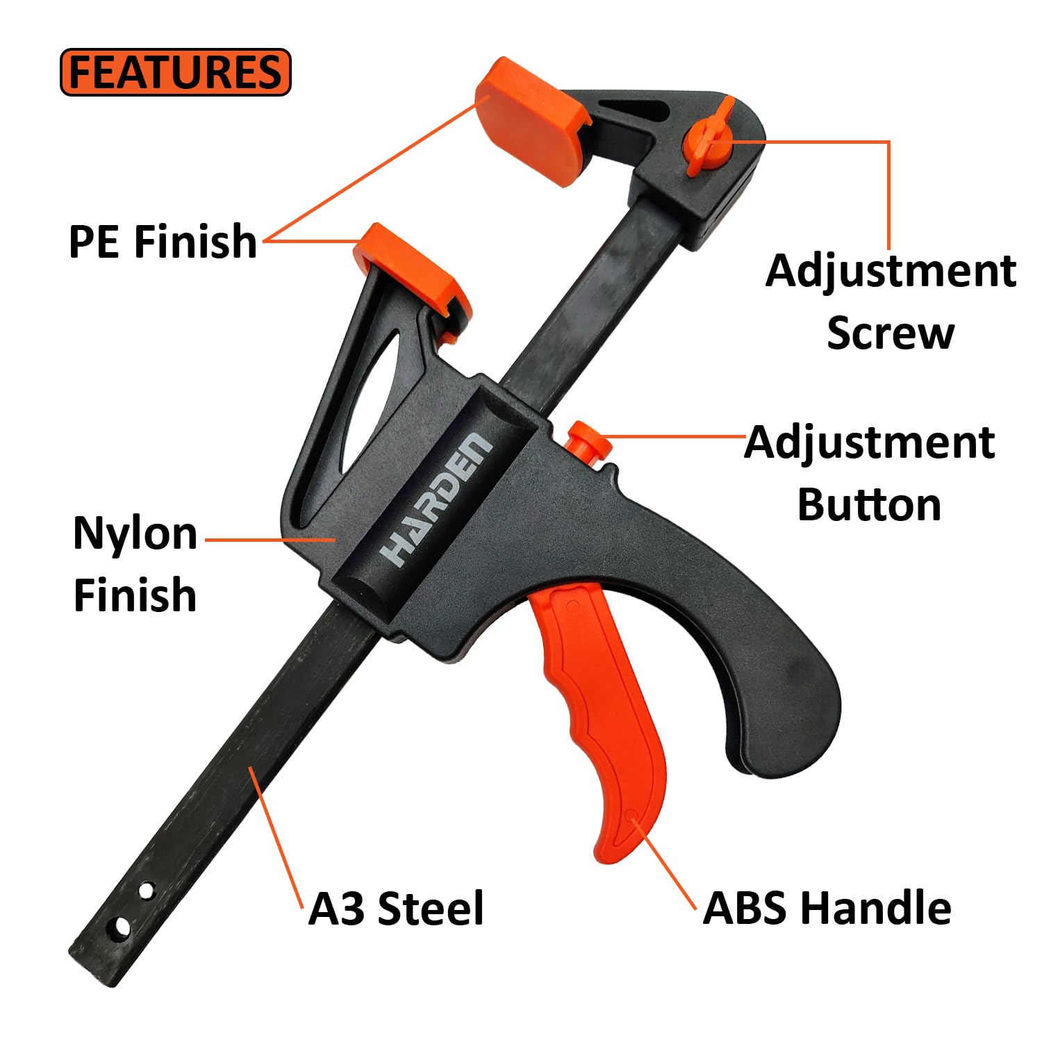 Harden 6" Quick Ratchet Bar Clamp for Woodworking - 600326 2