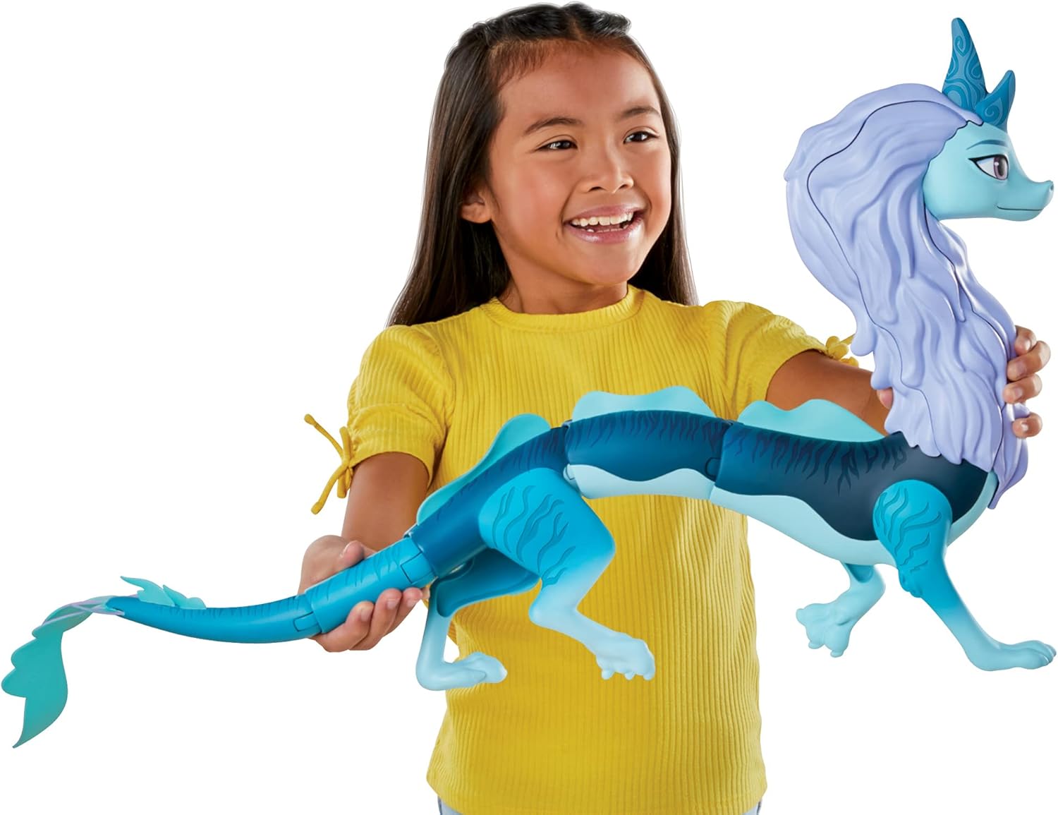 Disney Princess Raya and The Last Dragon Color Splash Raya and Sisu Dragon, Water Toy for Kids 3 and Up