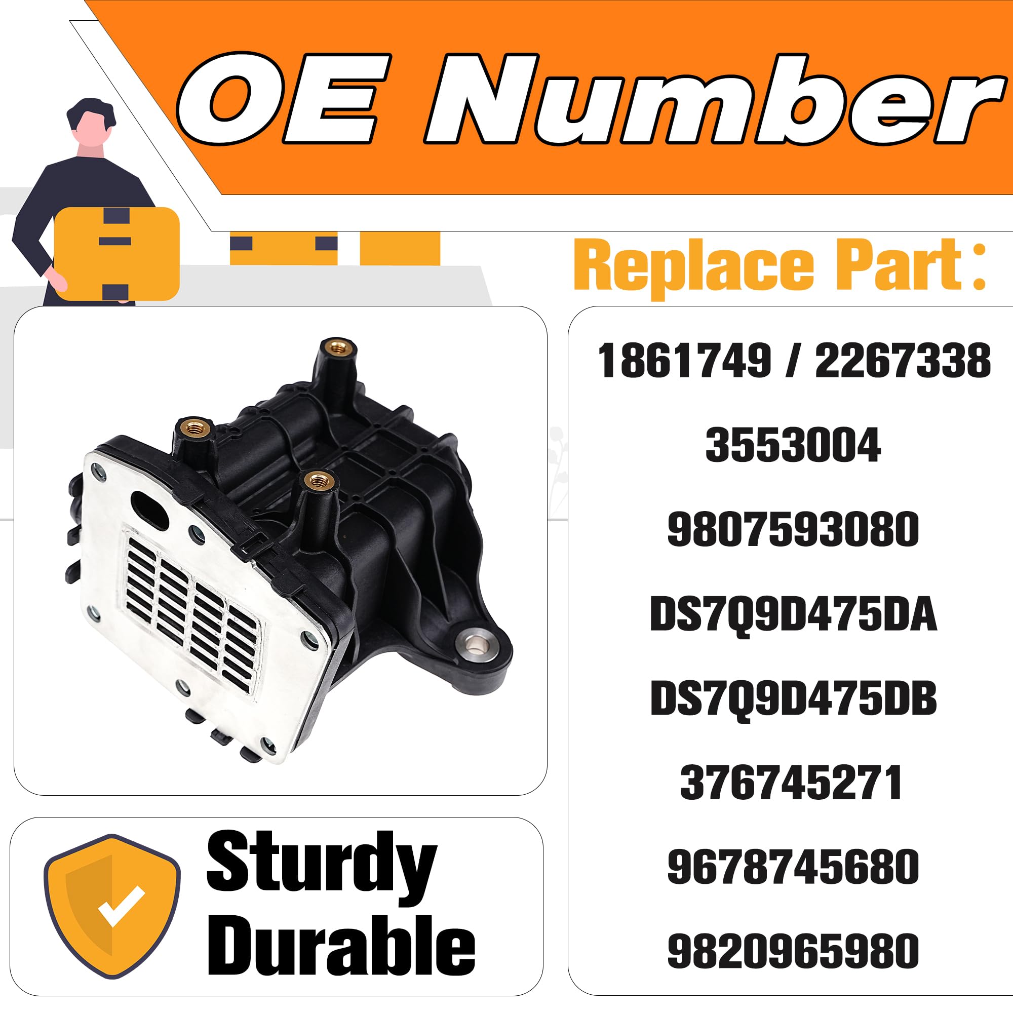 AGR Kühlergehäuse kompatibel für Ford S-MAX Peugeot 308 508, Citroen DS4 DS5 C4 C5, Opel Insignia, für Opel AGR-Ventil. Ersetzt #9807593080 1861749 3553004