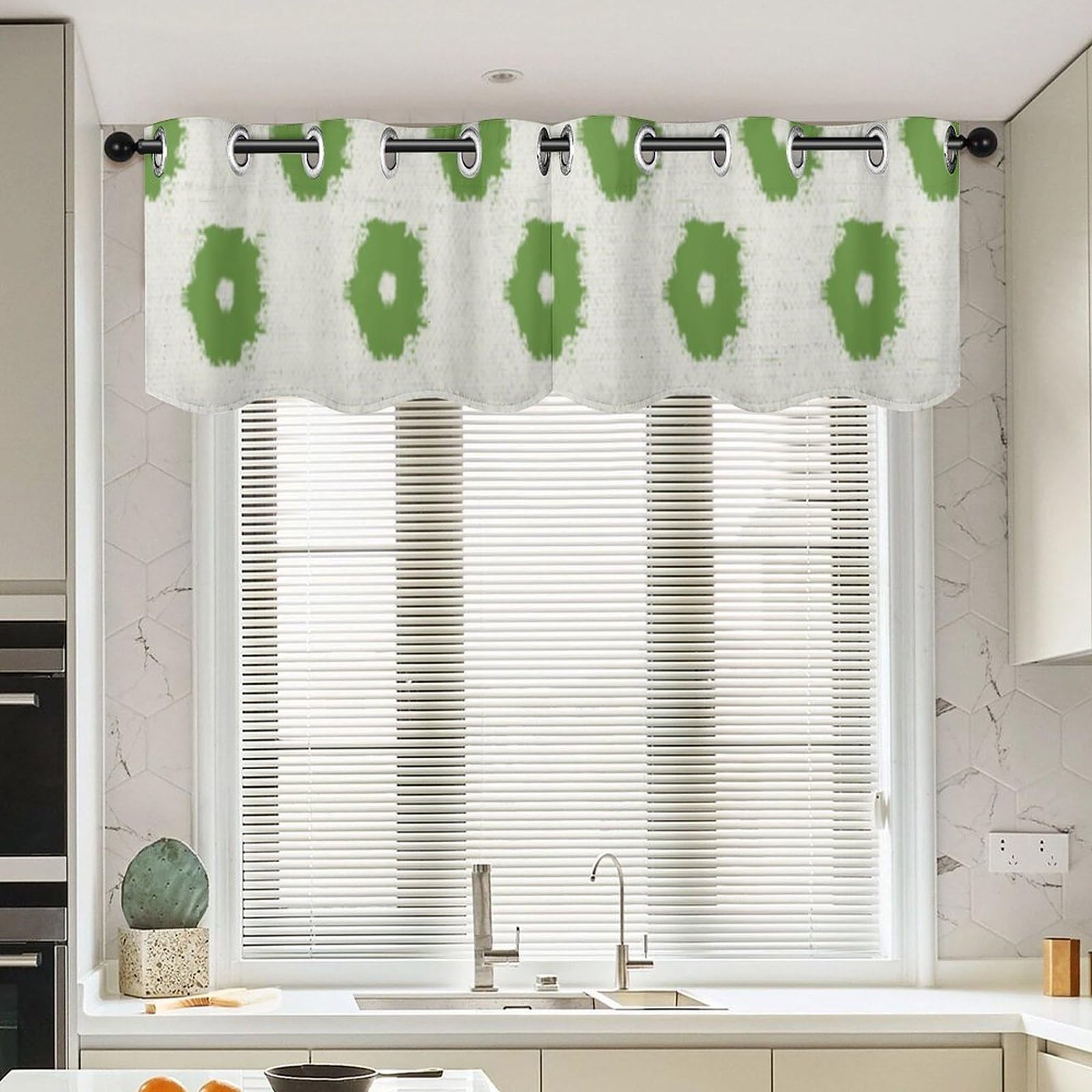 Cantonnière de style asiatique 132x45,7cm rideau court de cuisine lot de 2 pièces