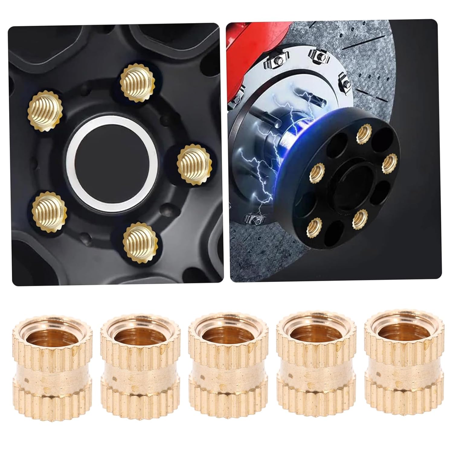 20 Pieces 1/4-20 8x8mm Brass Female Thread Nut Inserts