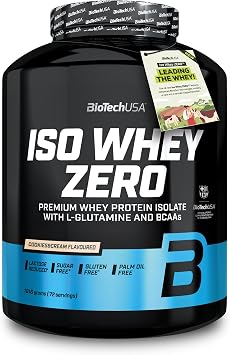 BioTechUSA Iso Whey Zero | Premium Whey Protein Isolate | Grass-Fed | Enzyme-Free | Sugar- and Gluten-Free, 1816 g, Cookies & Cream