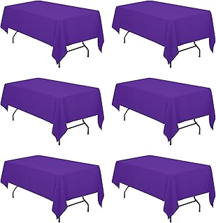 BRILLMAX 6 Pack Purple Tablecloths for 6 Foot Rectangle Tables 60 x 102 ...