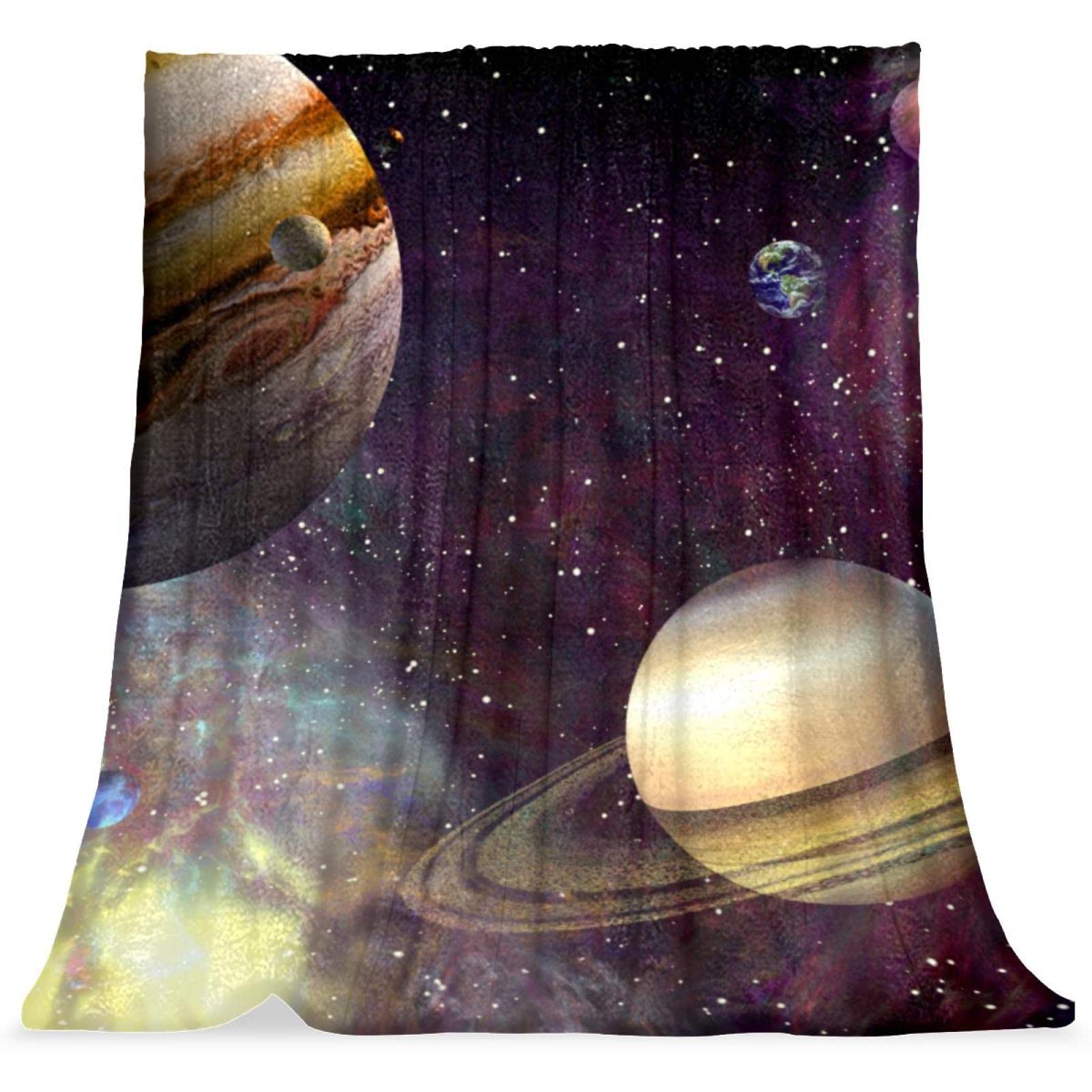 Couverture de lit espace planète univers pour des nuits douces et magiques