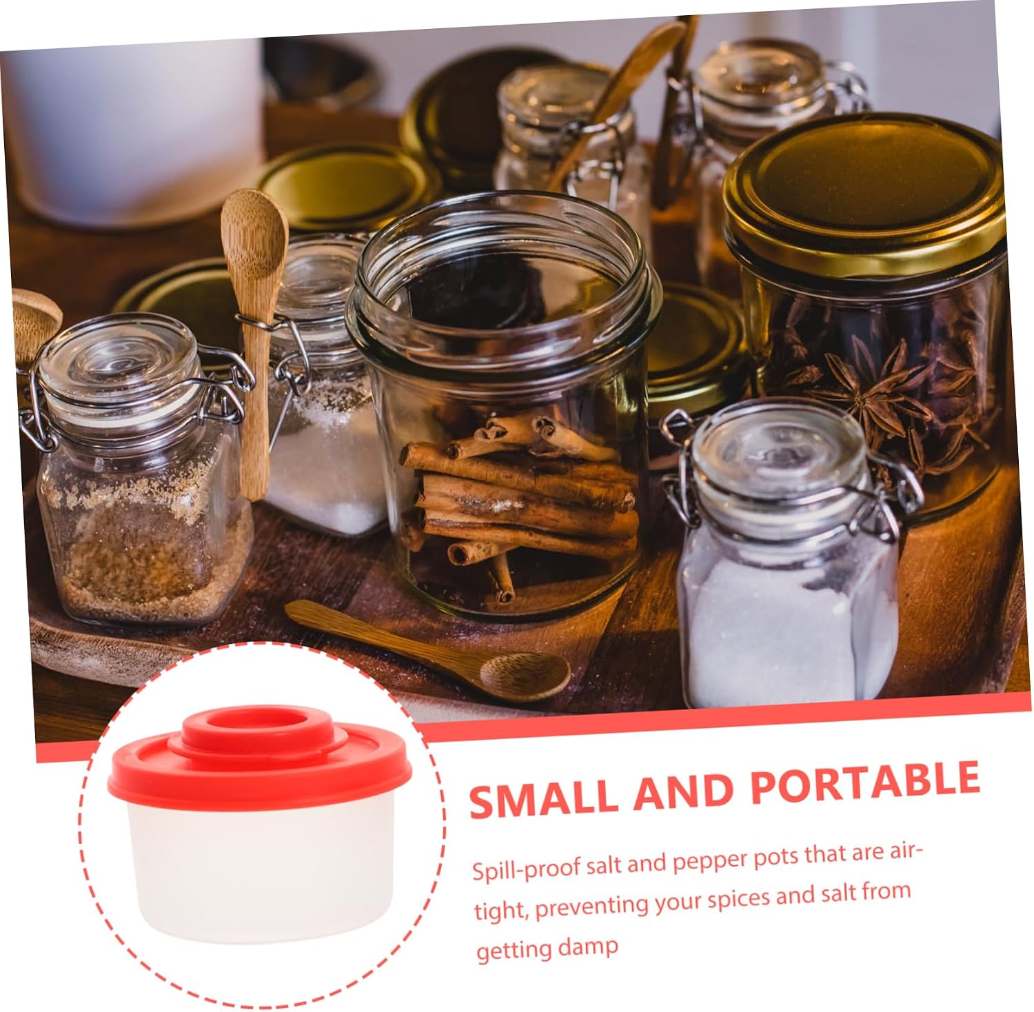 Luxshiny 10pcs Spice Shaker Bottles for Seasoning Food-safe Plastic Condiment Dispenser for Travel Camping and Outdoor Bbq for Salt Pepper and Sugar