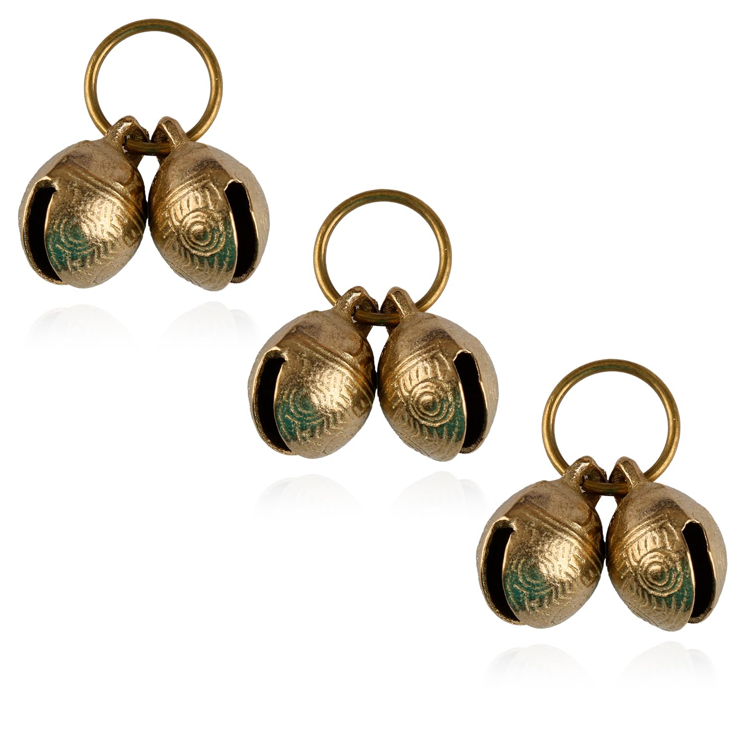Lotsdonxia 3 Pcs Extra Loud Copper Dog Bells, Vintage Brass Pet Collar Charms, Metal Tracker Pendants for Small Dogs & Cats, Anti-Lost Sound Accessories