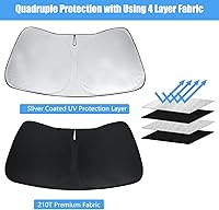 Vista 2 de Parasol para parabrisas, para ventana delantera, accesorios para camioneta, visera solar, protector UV, cubierta de protección contra el calor