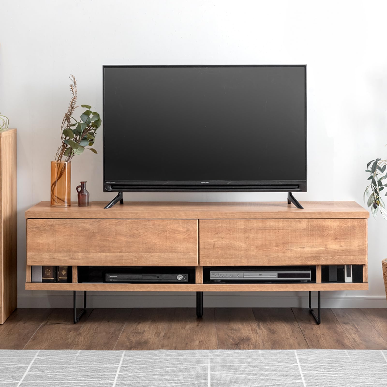 Amazon｜タンスのゲン テレビ台 幅180㎝ 完成品 4口コンセント＆コード