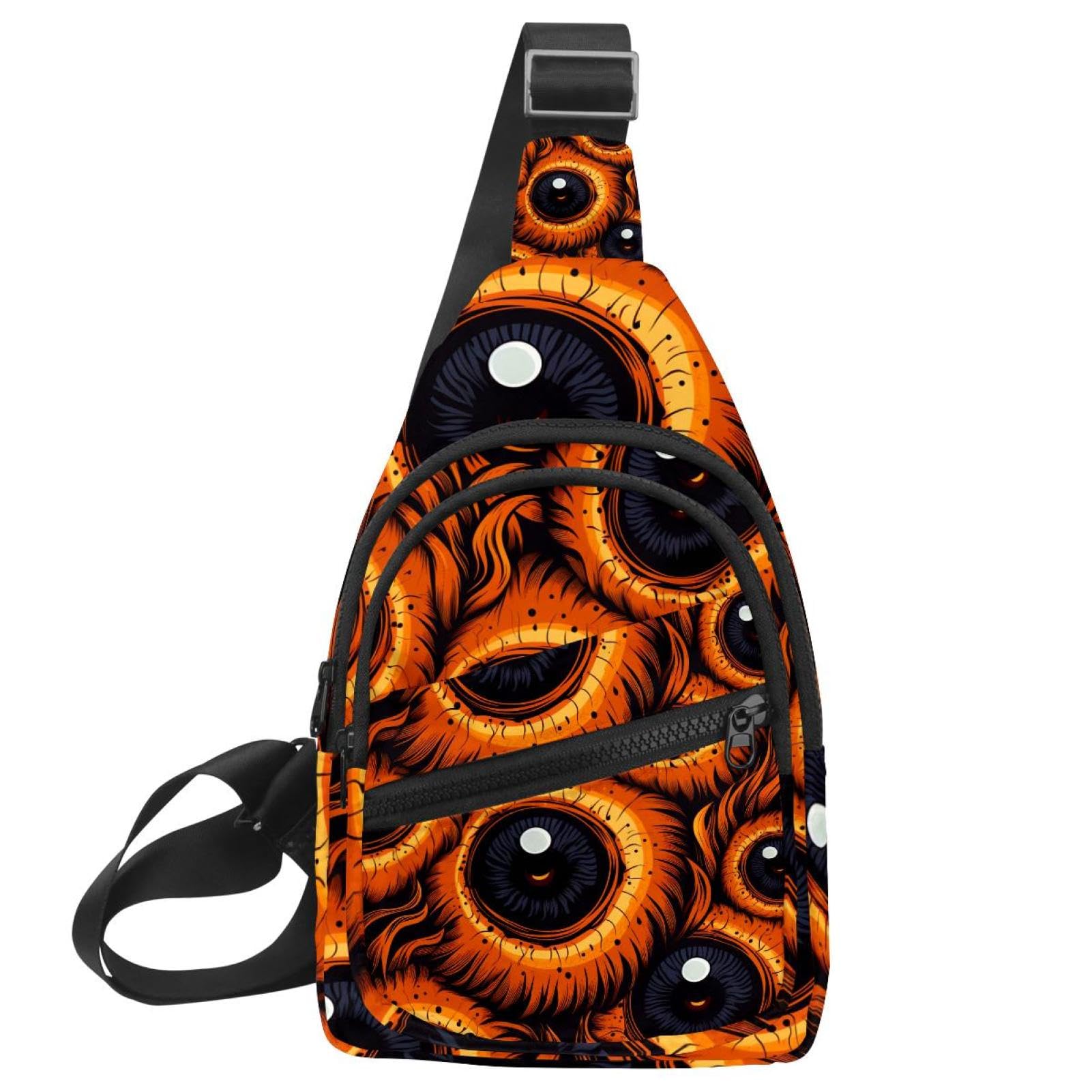 Mochila cruzada de ojo para Halloween con correa ajustable 7