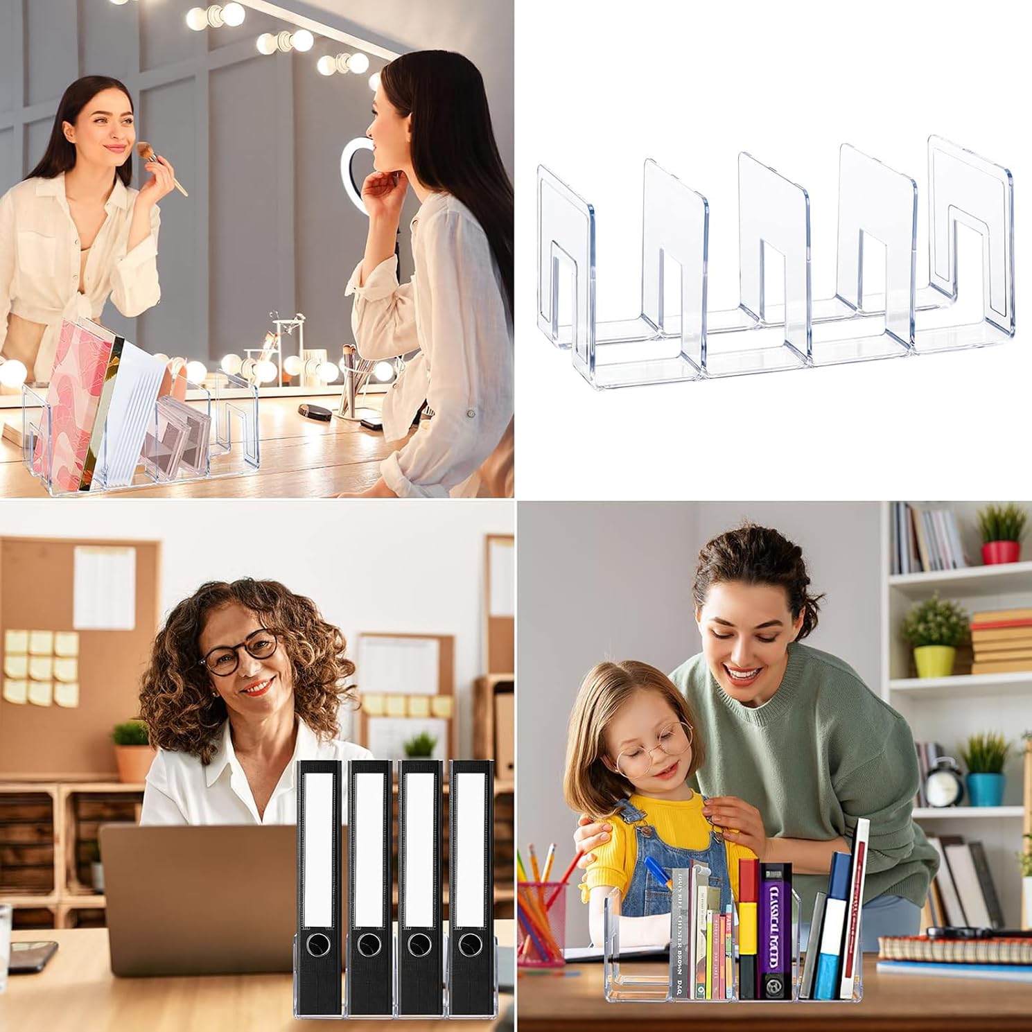 Organizador De Estante Transparente, 4pcs Separador De Armario, Bolsa De Almacenamiento (32x15x13cm)