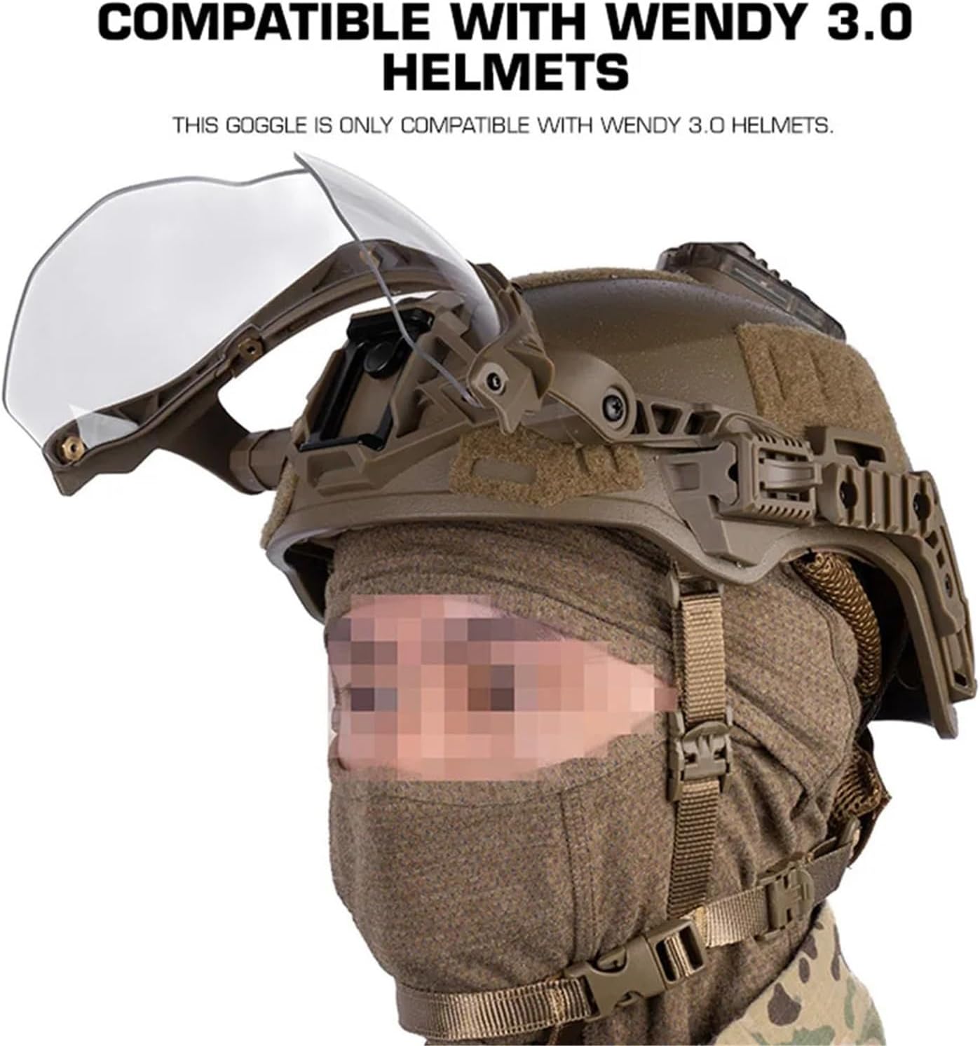 Helmet Goggles Visor Tactical Flip Goggles Anti-Fog Lens Protective Mask for 3.0 Helmet