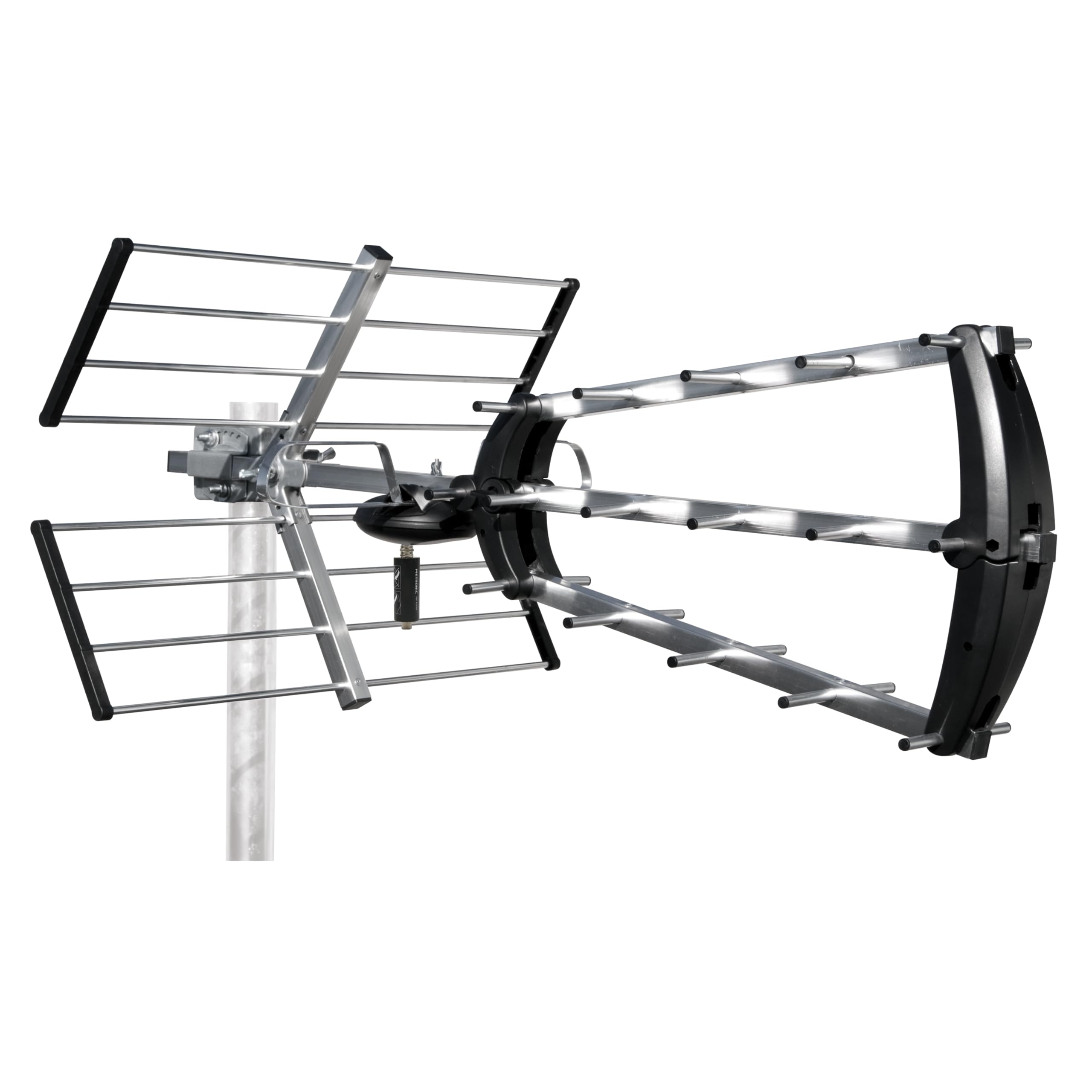 METRONIC 415054 Antenne d'Extérieur Trinappe 26 DB - Filtre 5G 694 MHz, Récéption TV TNT Signaux DVB-T / T2 - Montage Toit ou Combles - Compatible 4K UHD - Gris