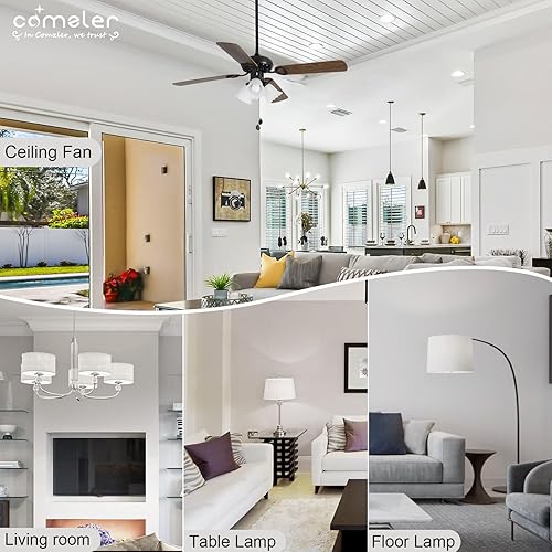 Miniatura 4 de comzler Bombillas LED para ventilador de techo, bombilla LED A15, equivalente a 60 W, bombillas de base de candelabro E12, luz diurna 5000 K, 600