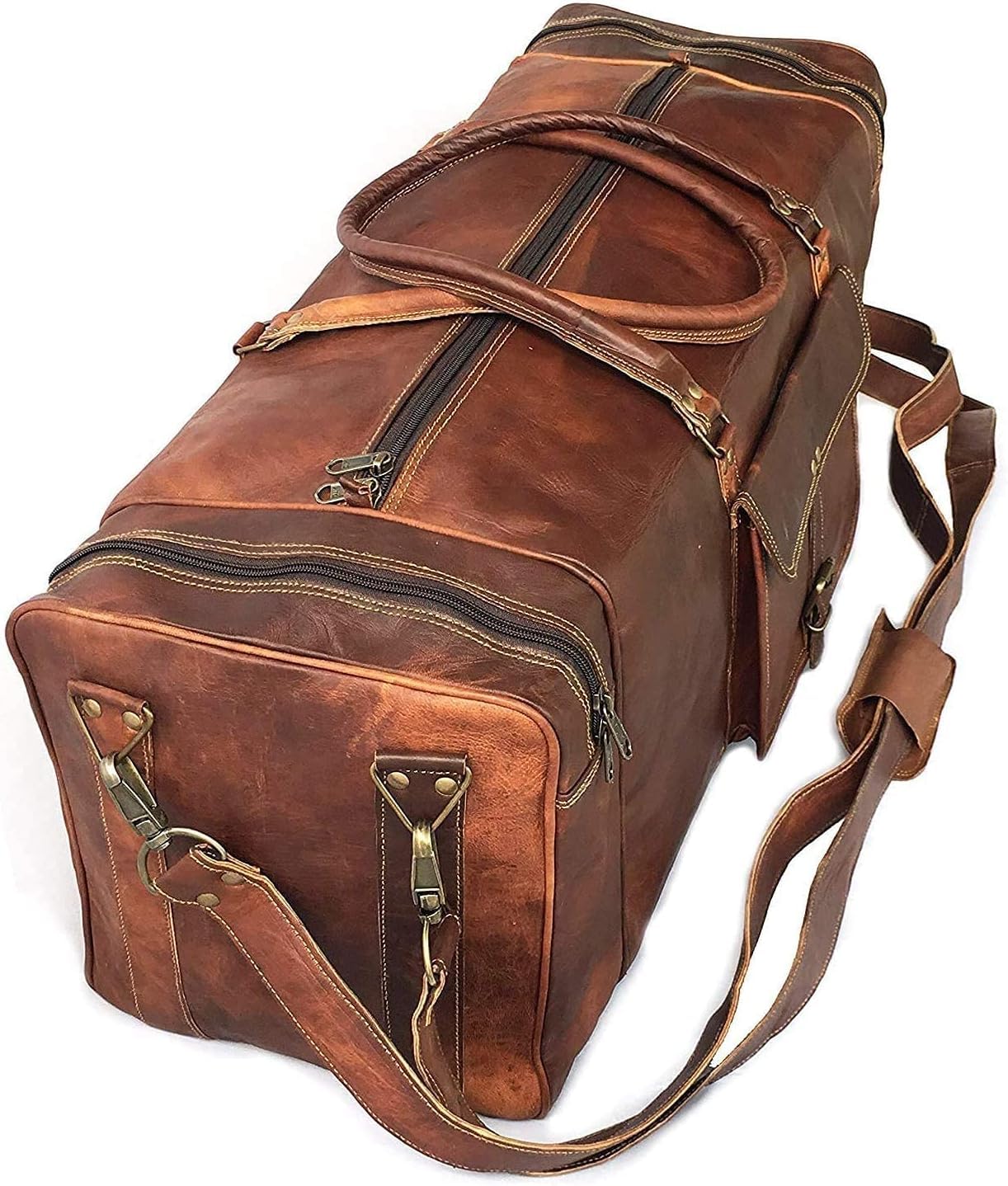 Viaje de Cuero, Bolso Week-End de Cuero Impermeable Bolso Deportivo Gran Formato para Hombre y Mujer - Marrón, marrón, extra-large, bolsa de viaje