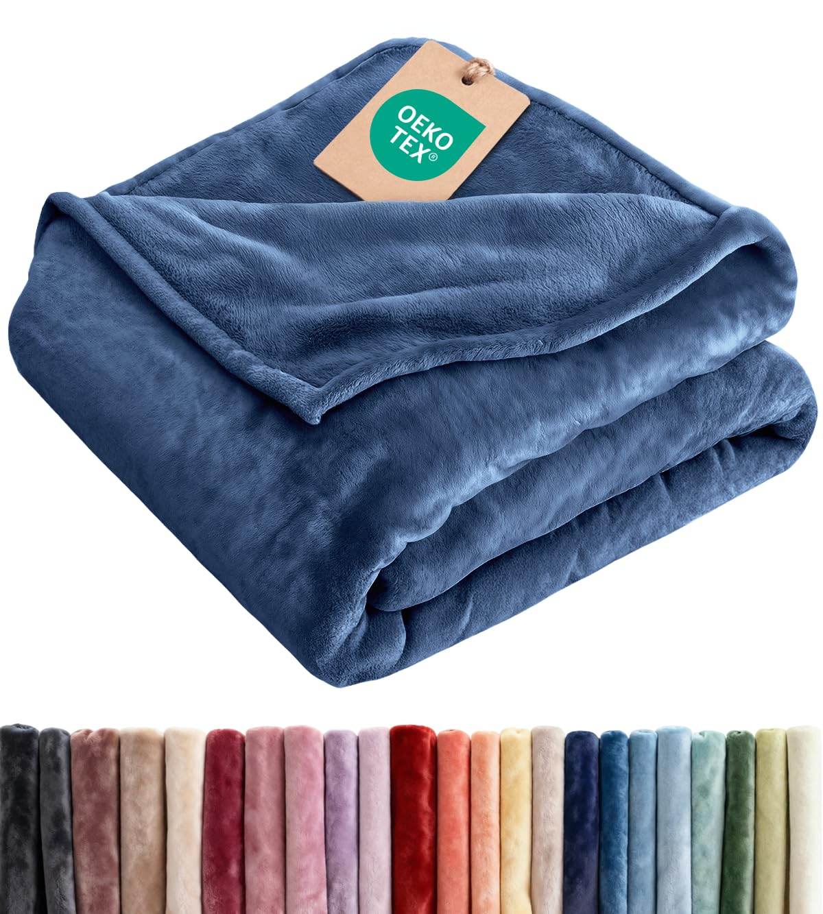 Fleece Blanket Throw XL - Ultra-Soft Flannel Fleece Blanket - Royal Blue