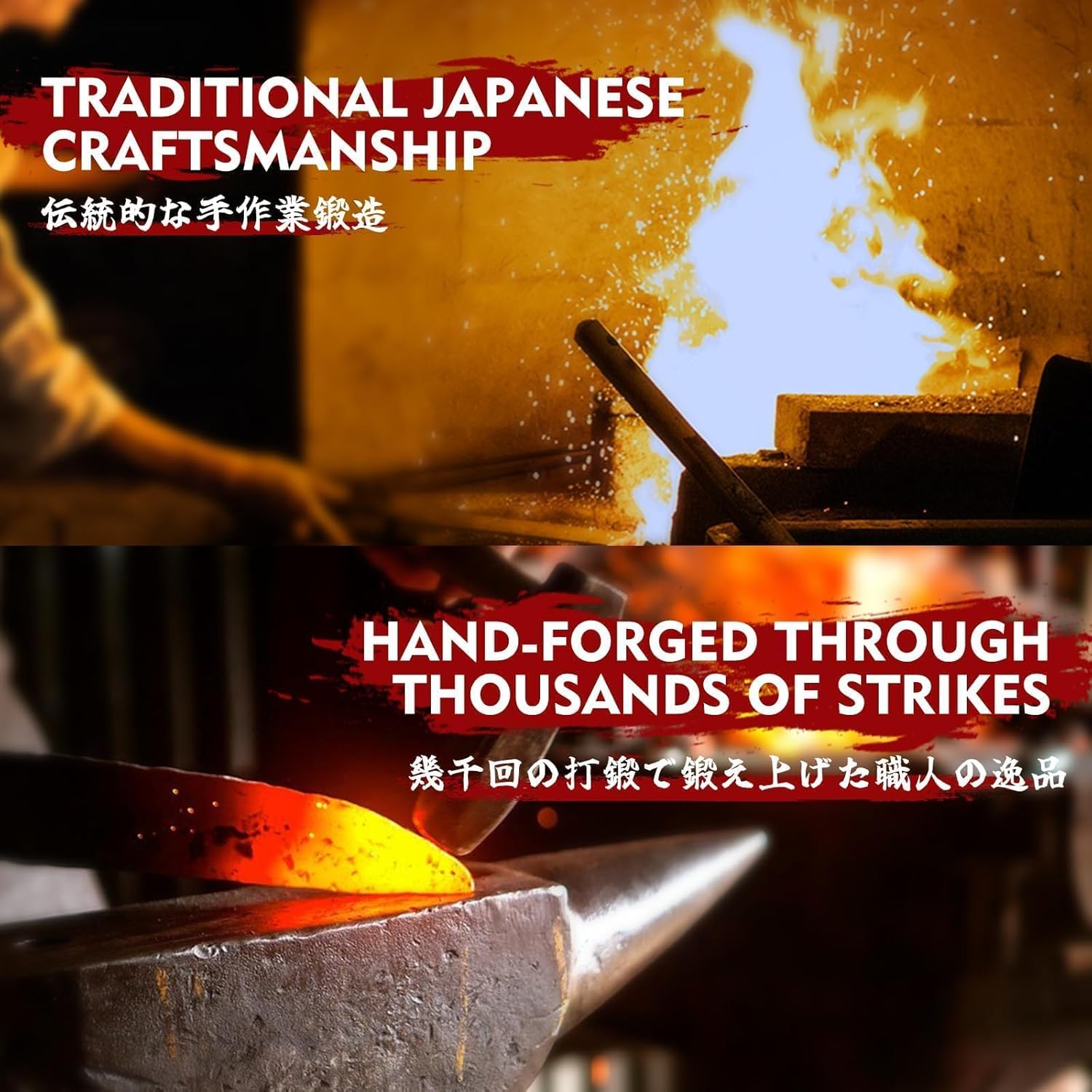 Huusk Butcher Knife Set, 4 PCS Hand Forged BBQ Knife Set for Meat Cutting, Sharp Meat Carving Breaking Knives with Ergonomic Handle, Christmas Gifts for Men Women - Image 3