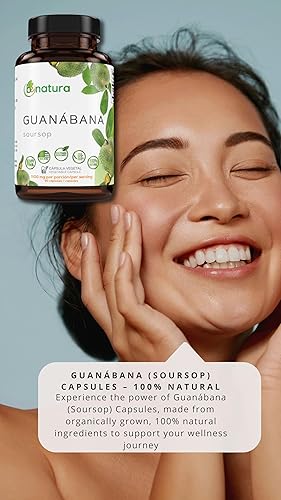Miniatura 6 de Guanabana (Guanábana) 90 cápsulas de 1100 mg por porción, potente mezcla de ingredientes 100% naturales de primera calidad, vegetal, cultivada