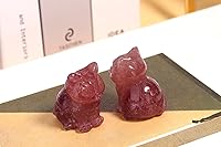 Vista 117 de QINJIEJIE Gato de obsidiana negra, decoración de Halloween, cristales y piedras curativas, estatua de piedra de gatos dormidos, escultura de piedras