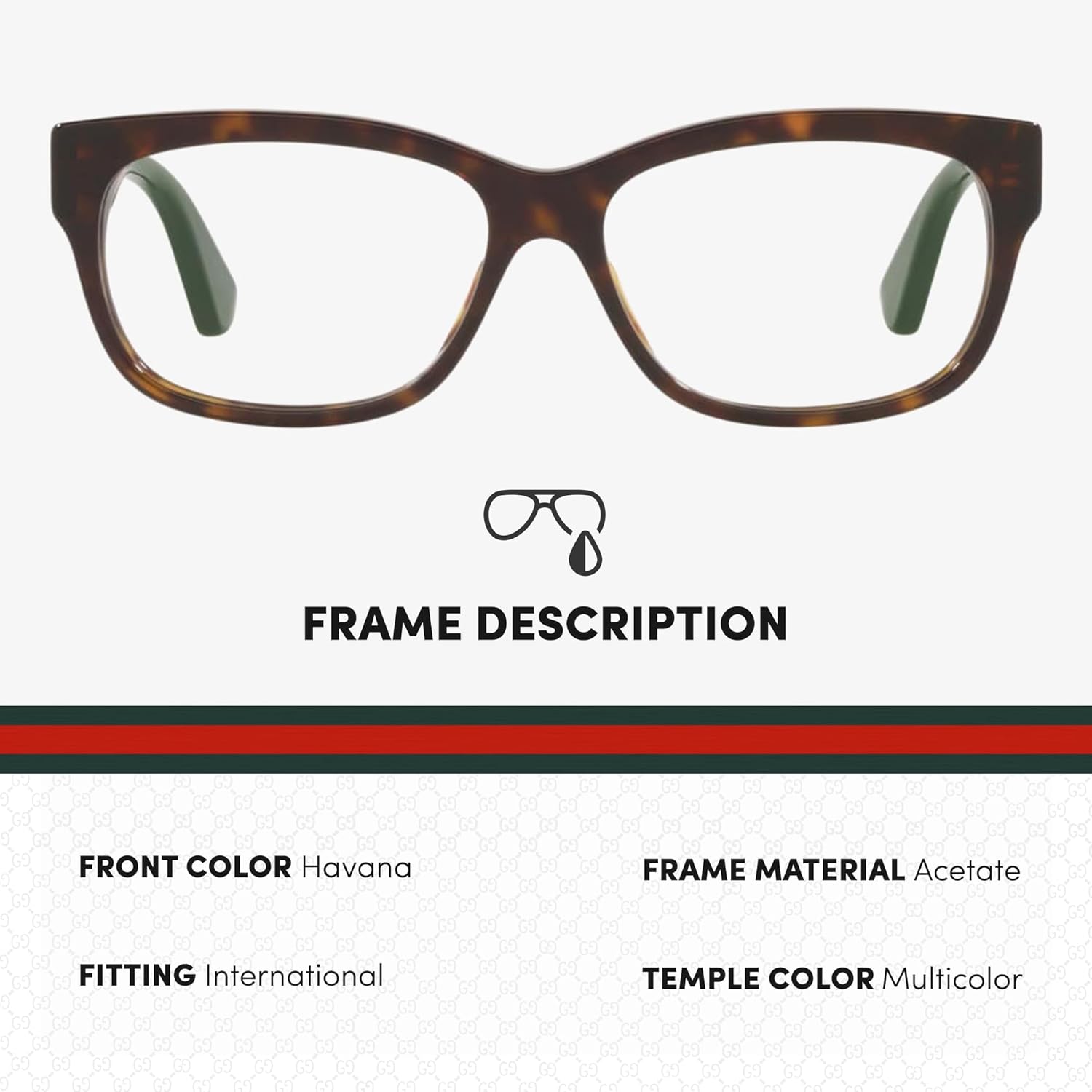 Gucci GG0278O Designer Fashion Eyeglasses Stylish Wide Rectangular Frame Eyewear with Luxury eSHADES Kit - Embrace Sophistication and Elegance - Image 2