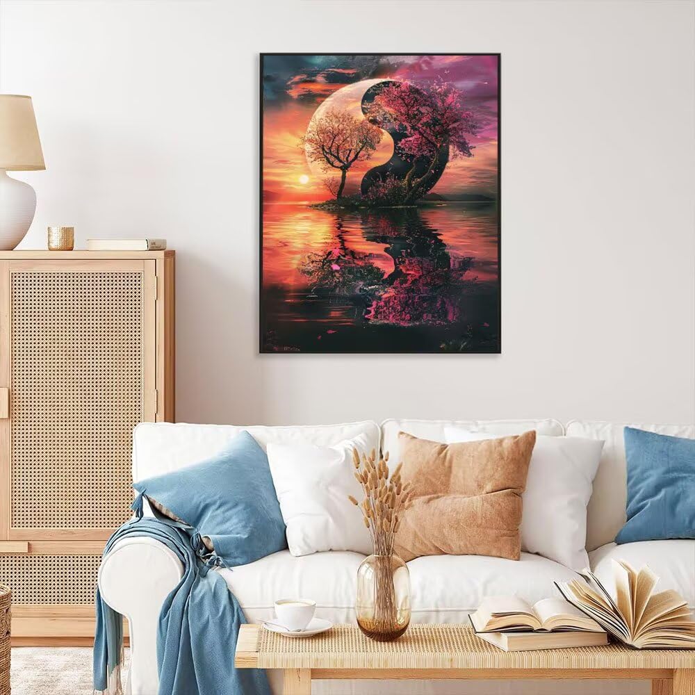 Zestaw do malowania według liczb dla dorosłych, zestaw plotek fantasy dla dzieci z pędzlami farba akrylowa pigment rysunek pomysł na prezent, dekoracja domu (bez ramki) 90 x 120 cm D6SS-669