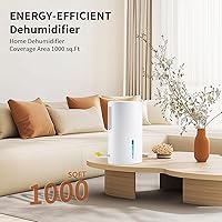 Vista 2 de Deshumidificador para el hogar con protección de apagado automático de luz colorida, ideal para dormitorio y sótano, 2 modos de trabajo, sistema