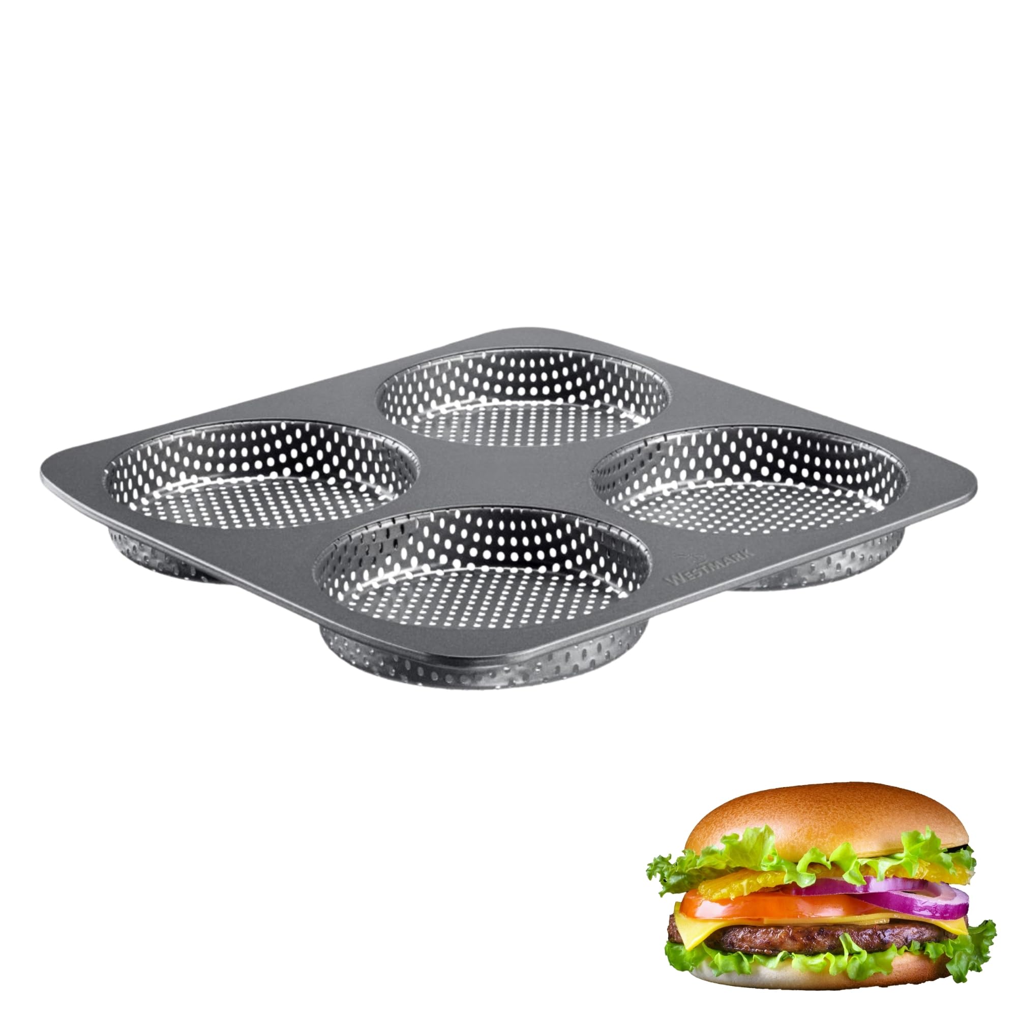 Moule à pains pour burger Westmark haute résistance 4 places noir