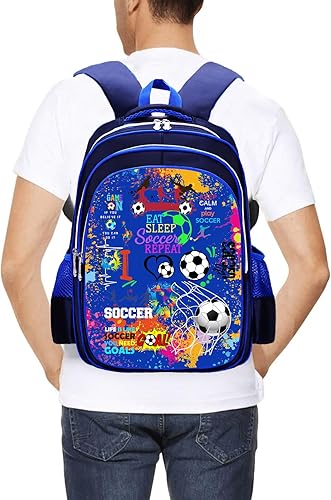 Miniatura 8 de Mochila de fútbol para laptop para hombres y mujeres, mochilas de fútbol, bolsa de hombro para viajes, senderismo, camping, mochila