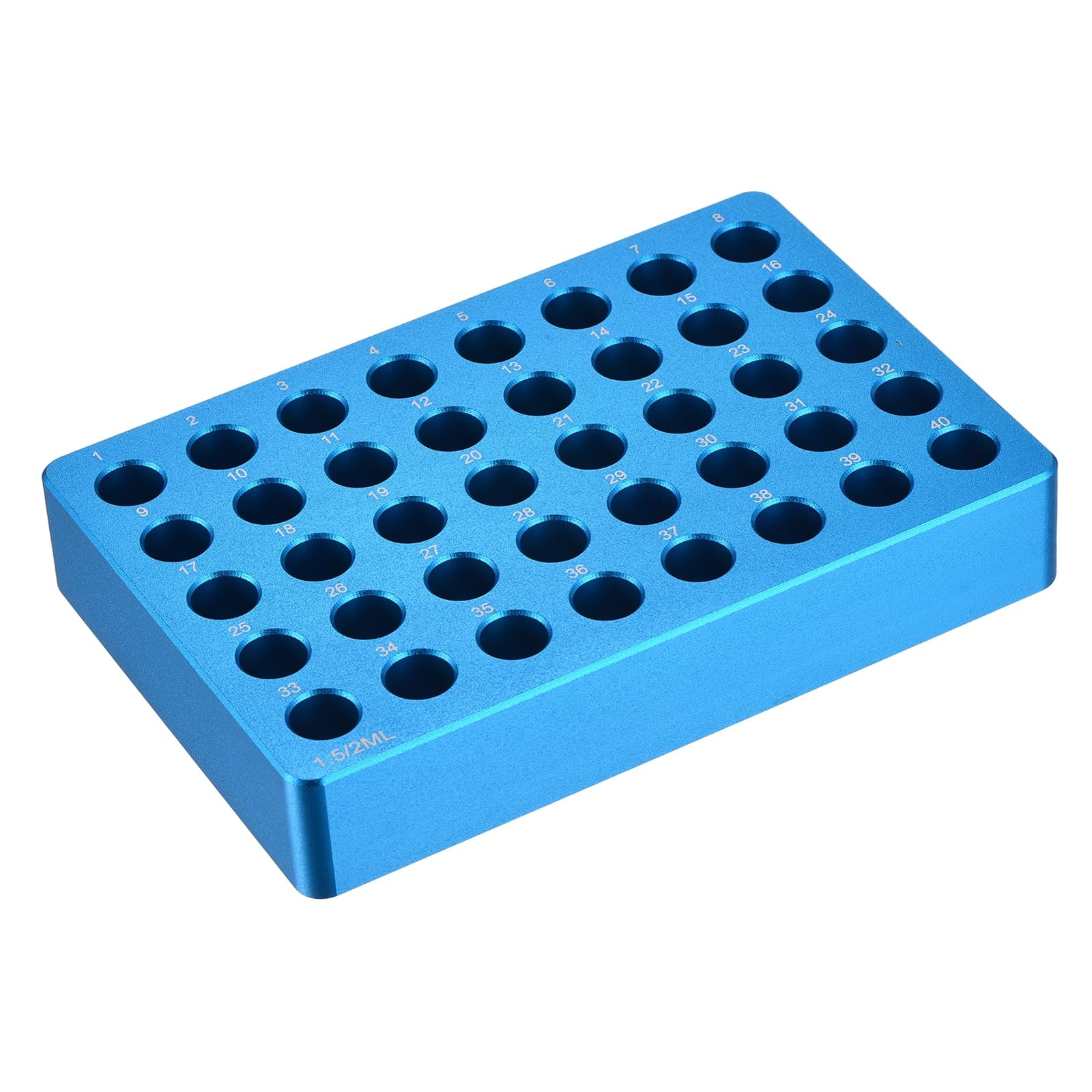 PATIKIL Gradilla Enfriadora De Aluminio Para 40 Tubos De Microcentrífuga, Bandeja Para Placas De Cultivo De Tejidos, Bloque De Enfriamiento Para Tubos De PCR De 50ml, Equipo De