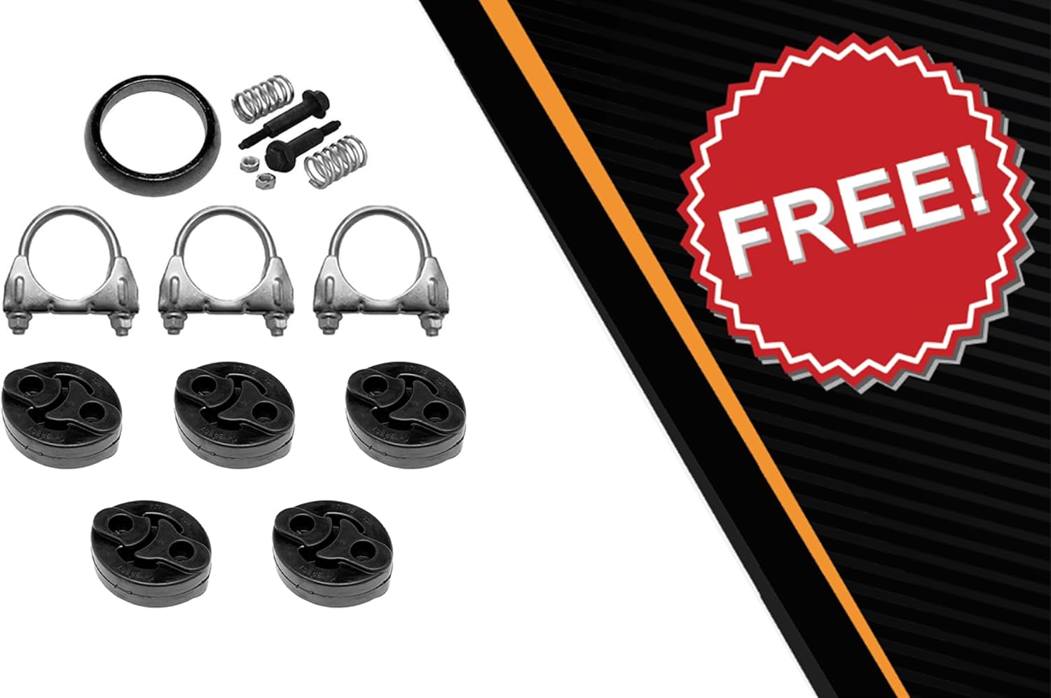 Exhaust Resonator Pipe Muffler Kit Compatible with Toyota Matrix 2003-2005 1.8L | Stainless Steel | Northeastern Exhaust | Includes Gasket, Clamps, Hangers and Bolt Kit | Direct-Fit Replacement